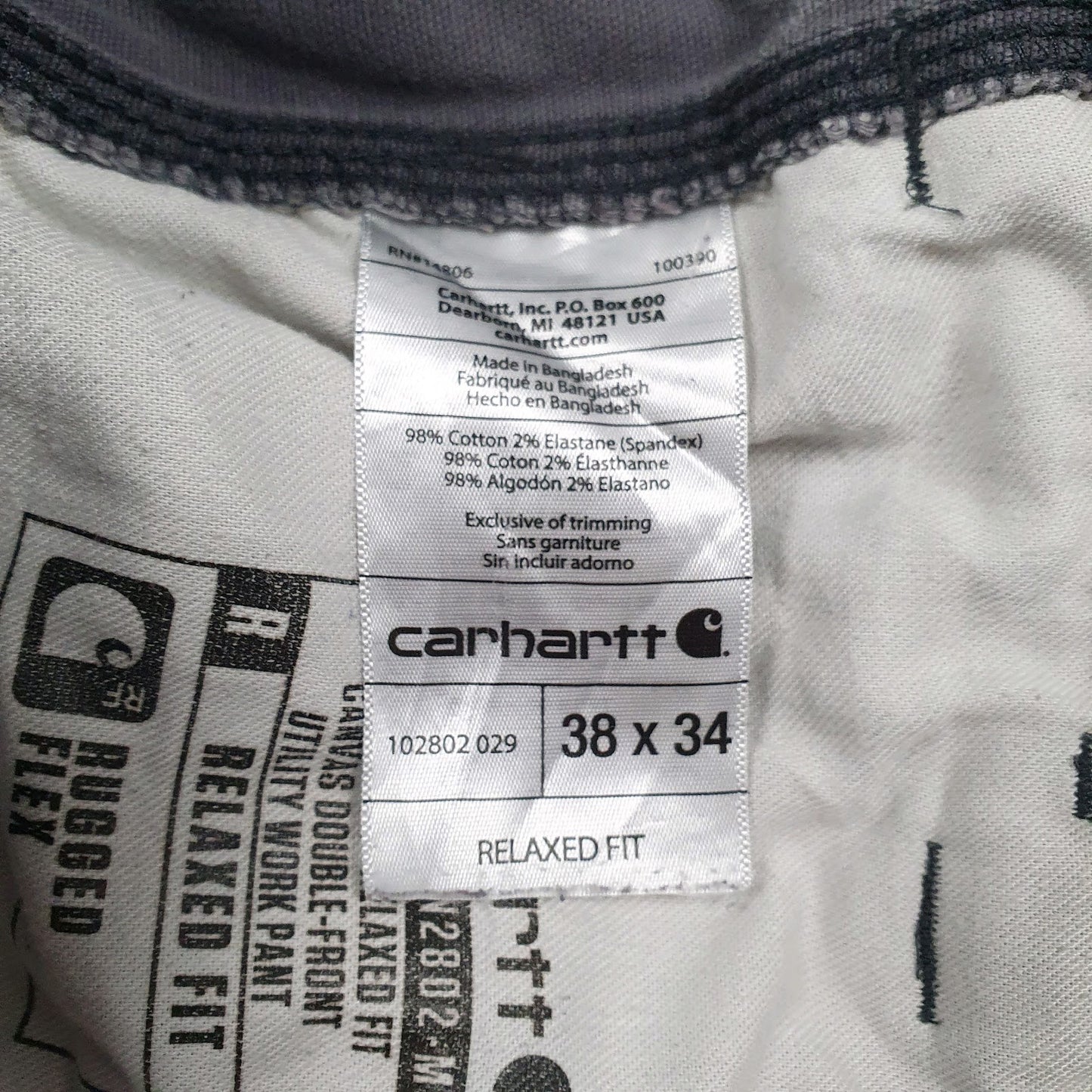 Mens Grey Carhartt Double Knee  Trousers