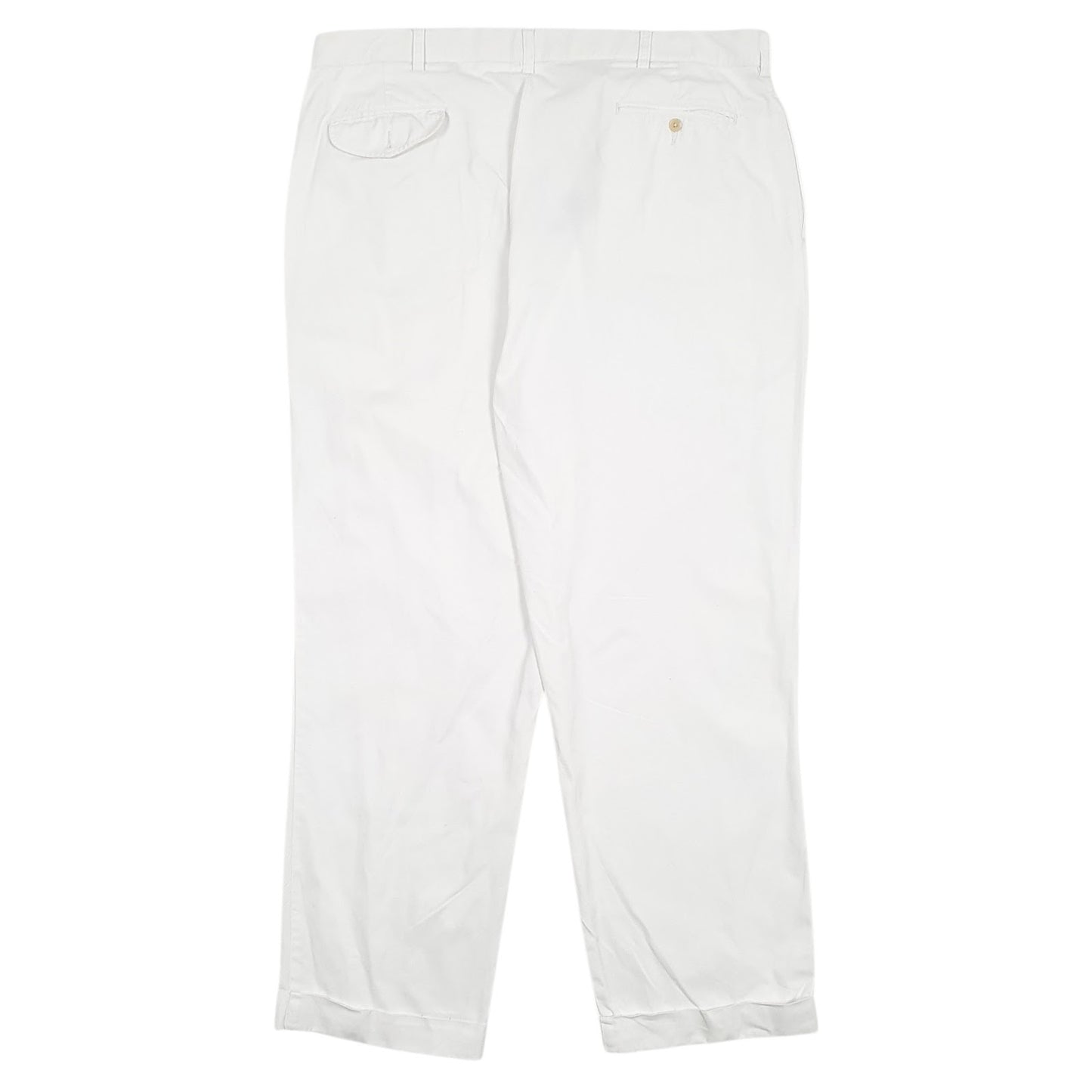 Mens White Polo Ralph Lauren Hammond Pant Double Pleated  Trousers