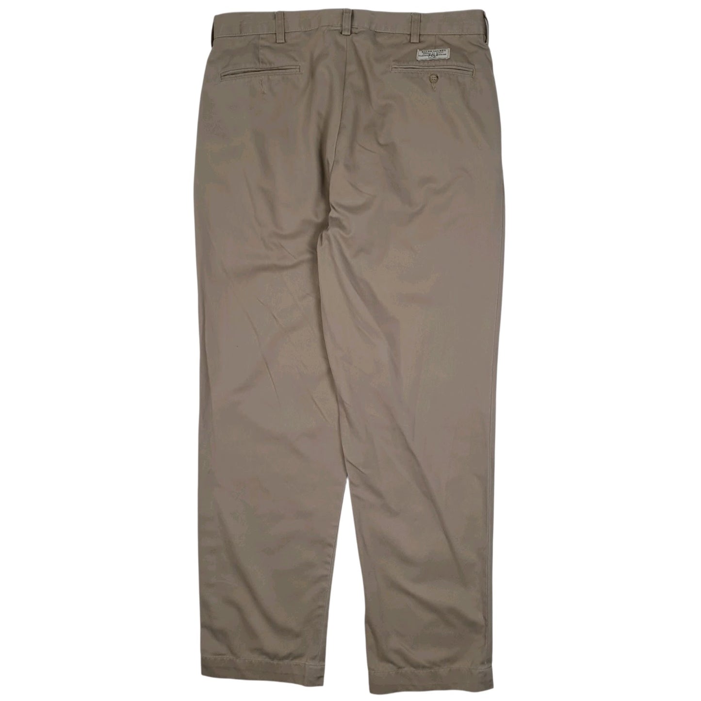 Mens Beige Polo Ralph Lauren Andrew Pant Double Pleated  Trousers