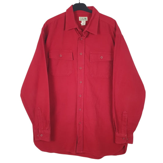Mens Red L.L.Bean Chamois Long Sleeve Shirt