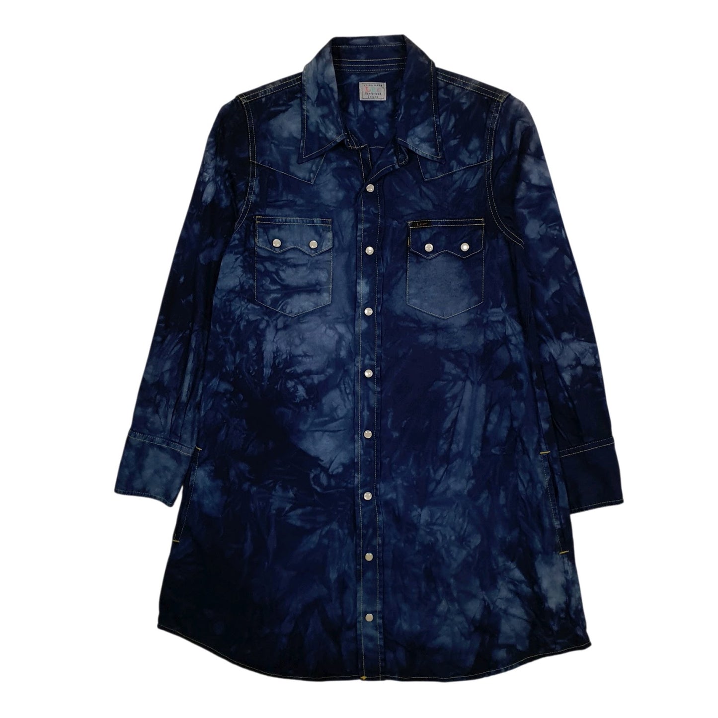Womens Blue Lee Sanforized Long Sleeve Dress