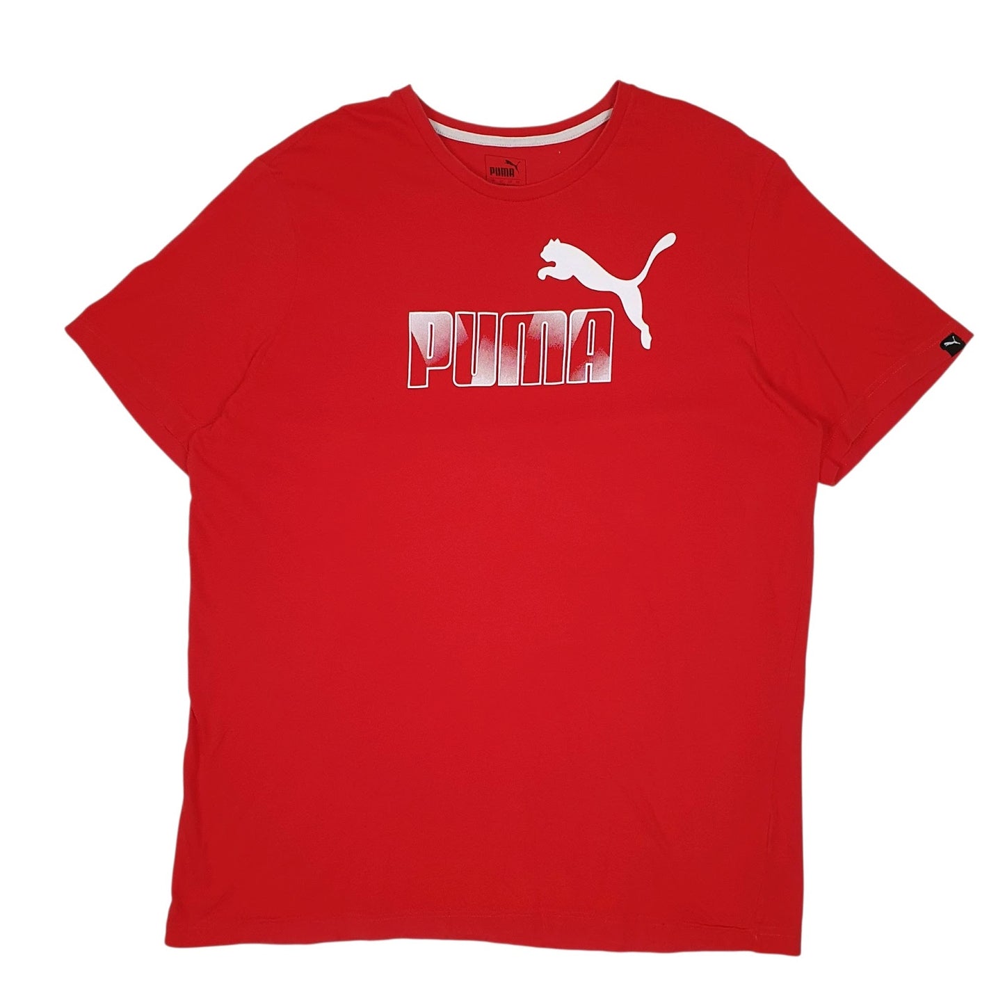 Mens Red Puma  Short Sleeve T Shirt