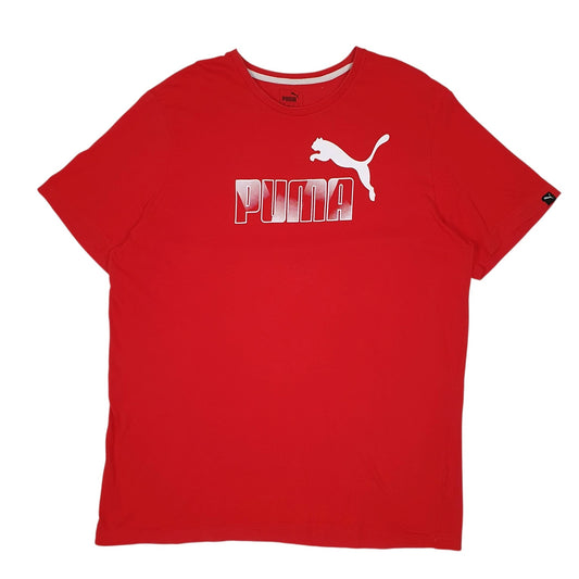 Mens Red Puma  Short Sleeve T Shirt
