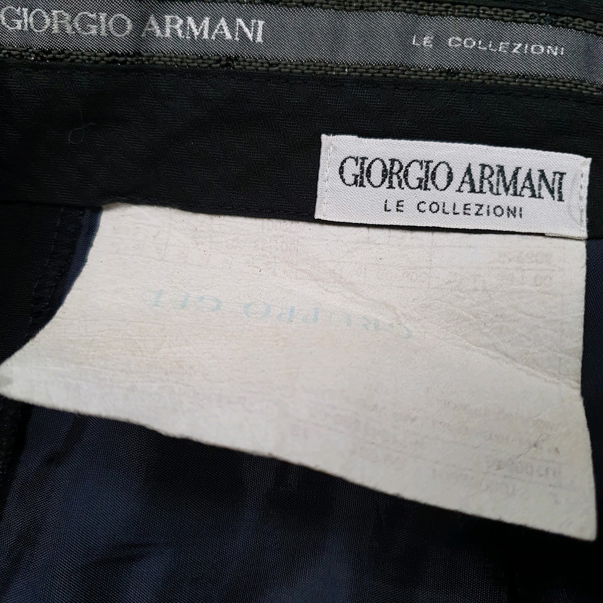 Mens Black Giorgio Armani Pleated  Trousers