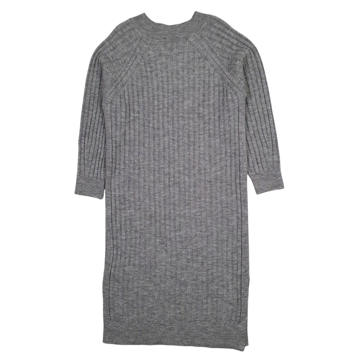 Womens Grey New Look Longline Dress V Neck Jumper