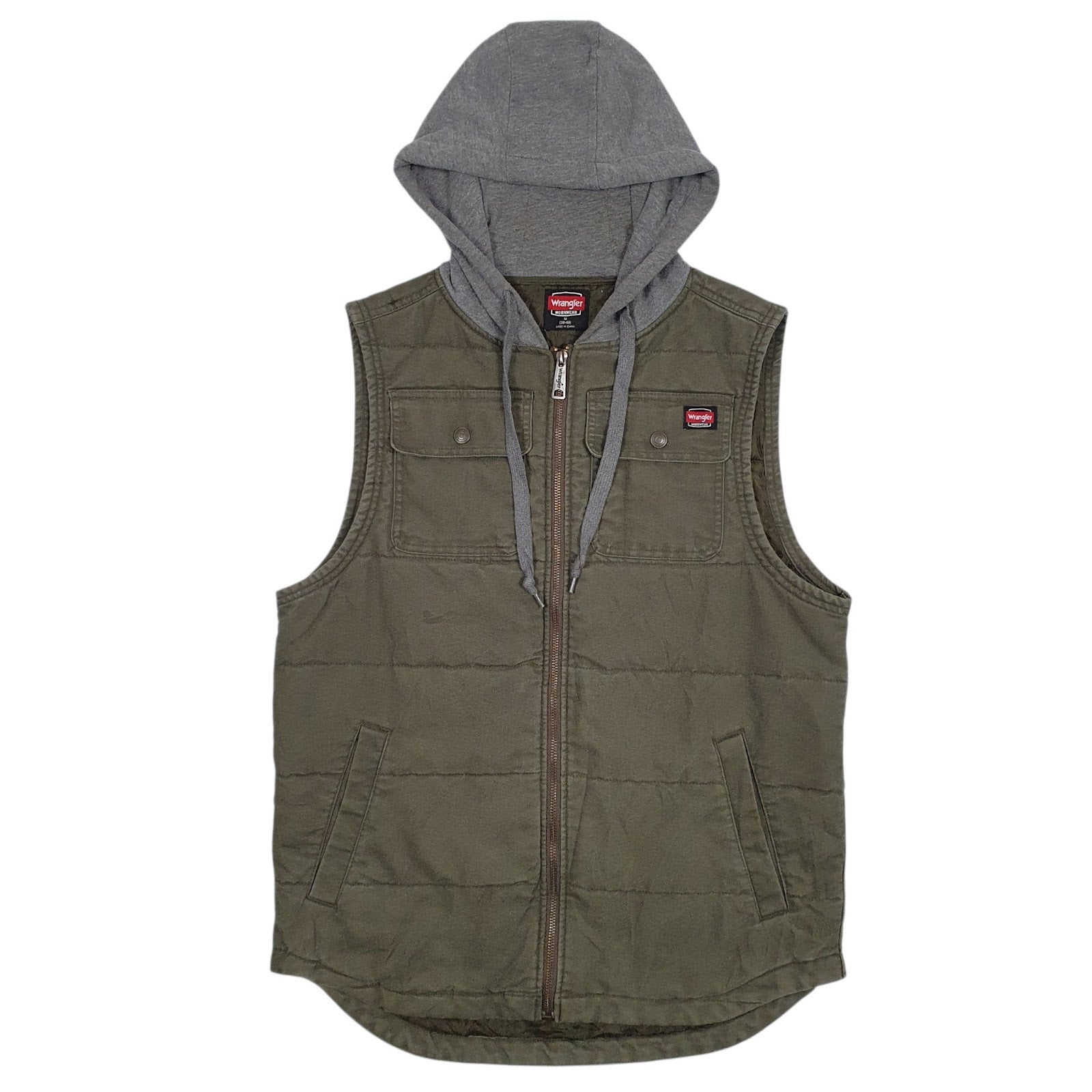 Mens Green Wrangler Workwear Padded  Coat
