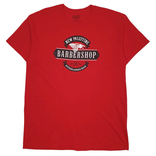 Mens Red Gildan New Palenstine Barner Shop Short Sleeve T Shirt