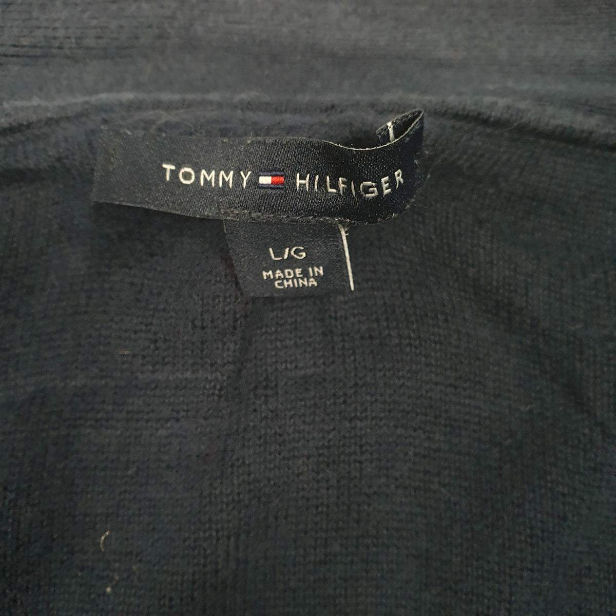 Mens Navy Tommy Hilfiger  V Neck Jumper