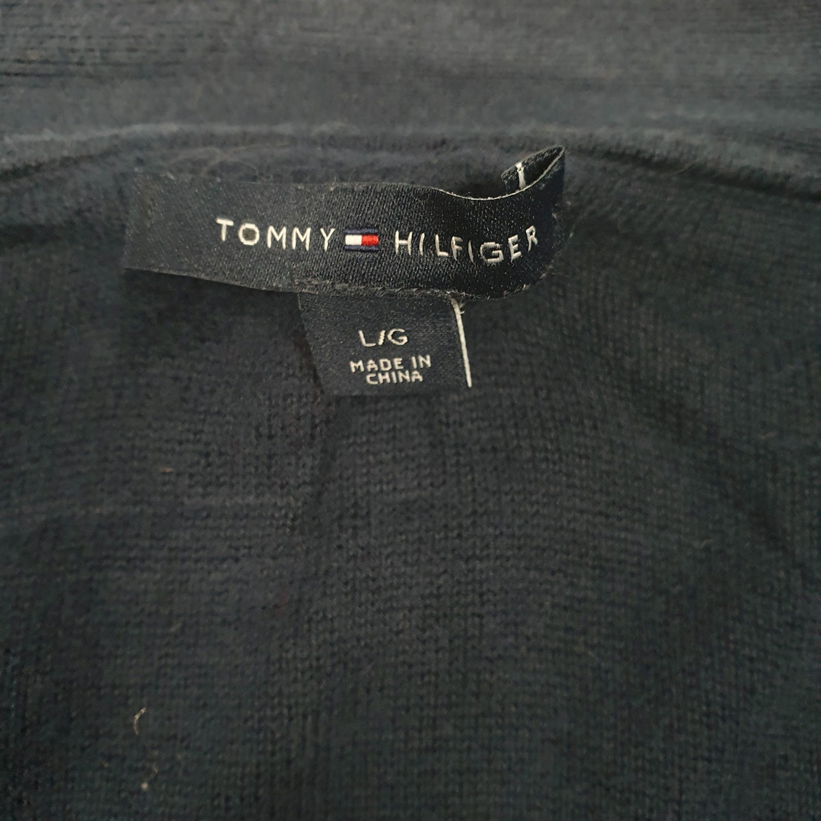 Mens Navy Tommy Hilfiger  V Neck Jumper