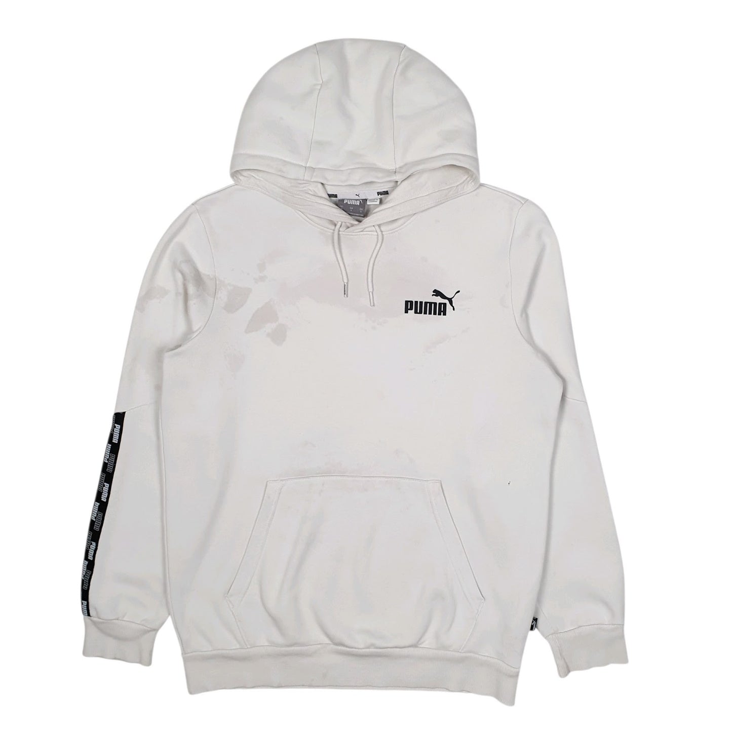 Mens White Puma  Hoodie Jumper