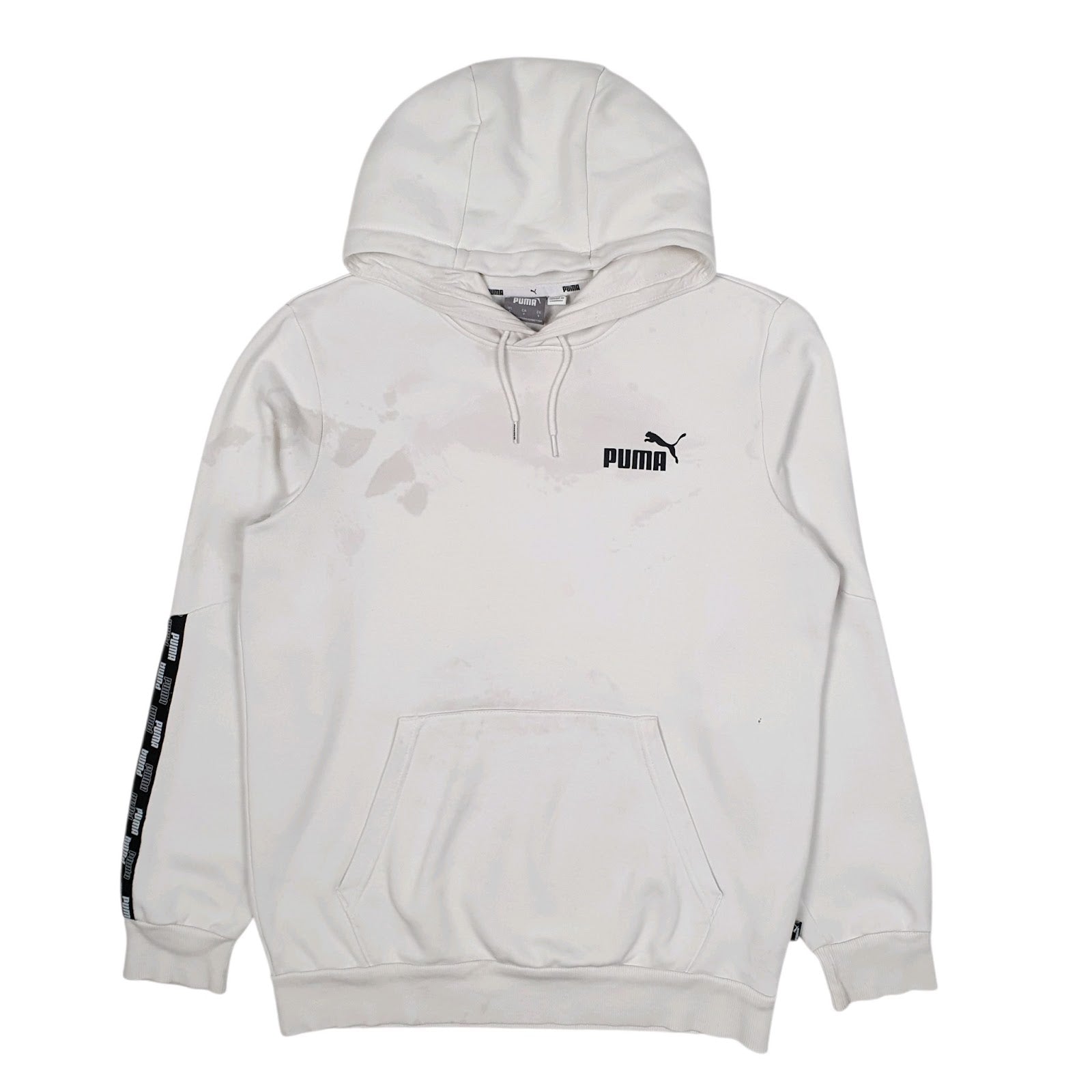 Mens White Puma  Hoodie Jumper