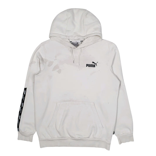 Mens White Puma  Hoodie Jumper