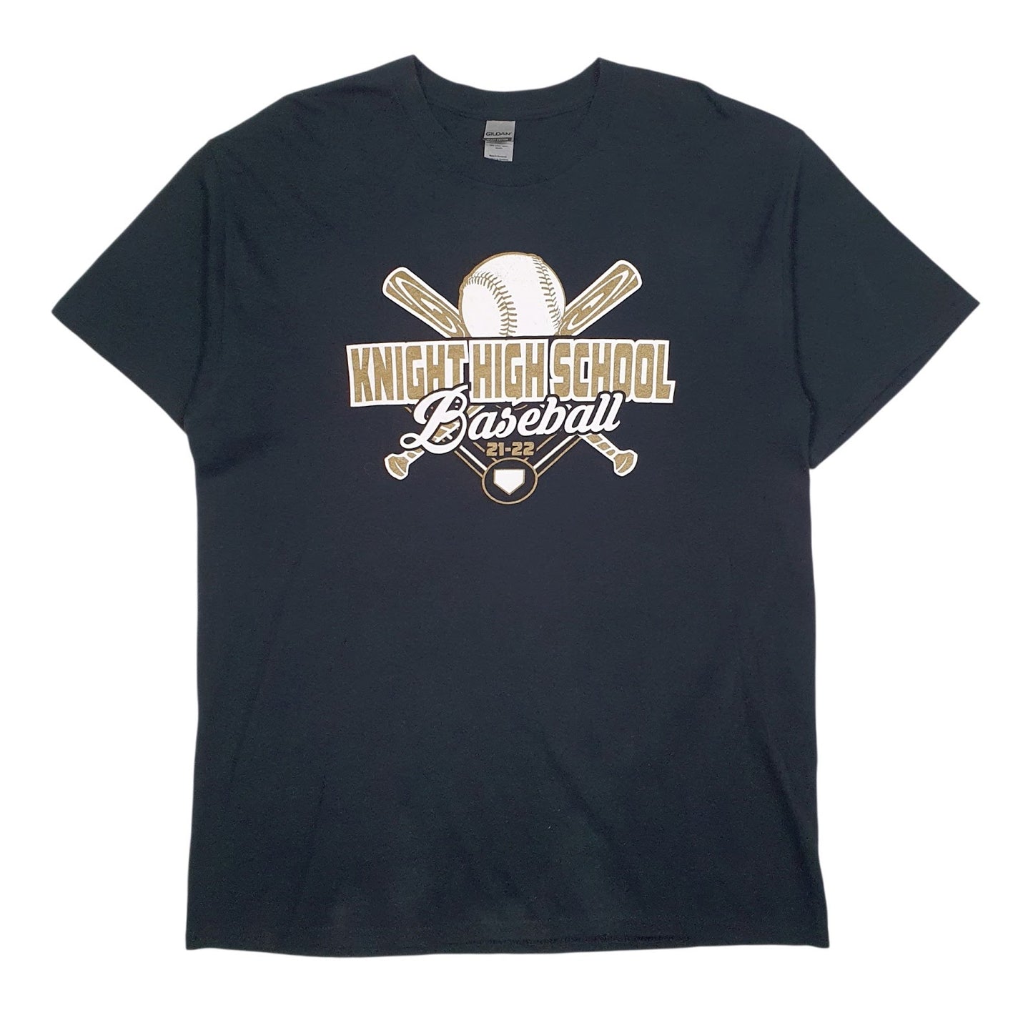 Mens Black Gildan Knight High School Baseball Short Sleeve T Shirt