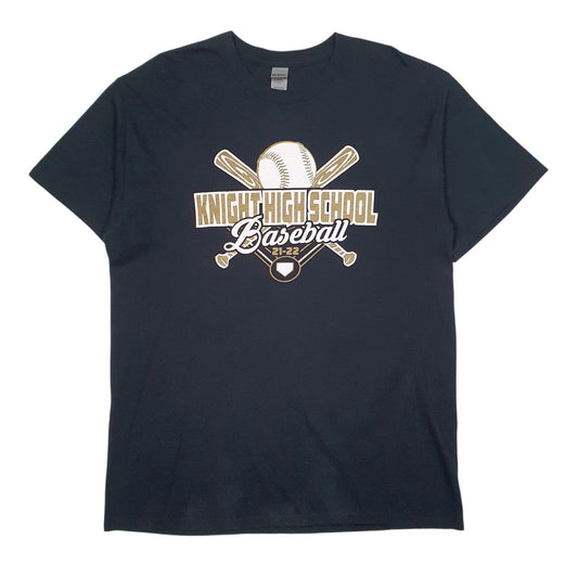Mens Black Gildan Knight High School Baseball Short Sleeve T Shirt