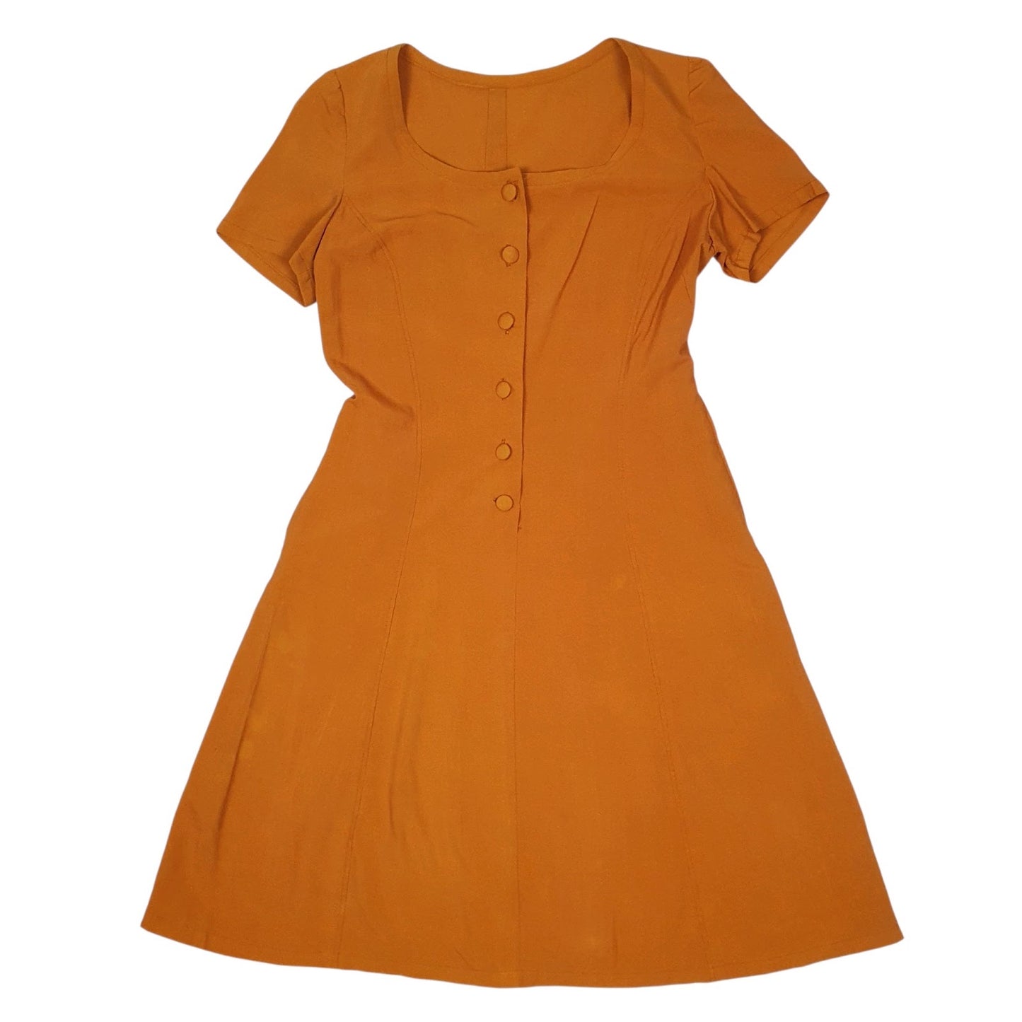 Womens Orange Unbranded  Short Sleeve Dress