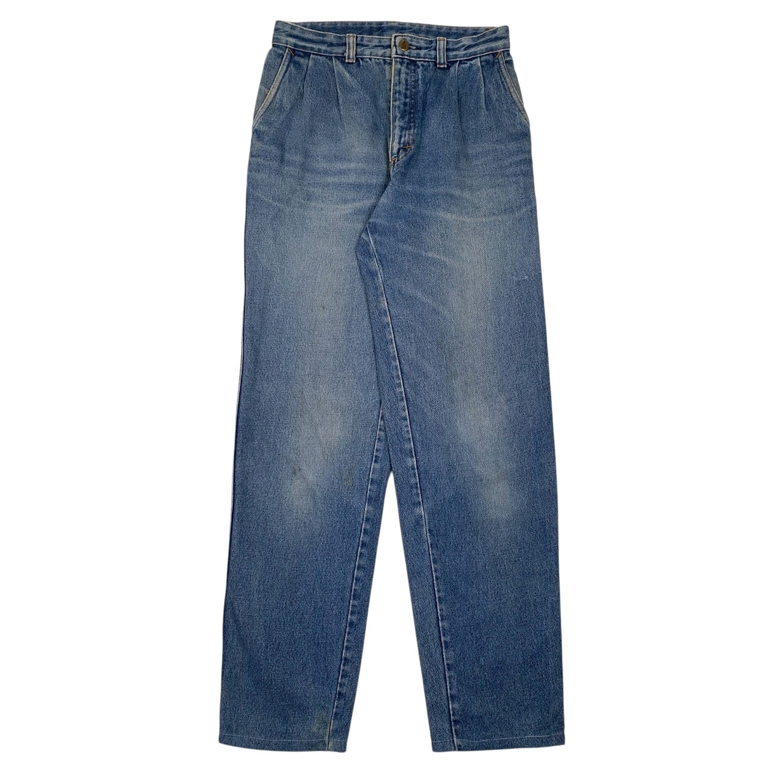 Womens Blue Unbranded Pleated Casual JeansW28 L31