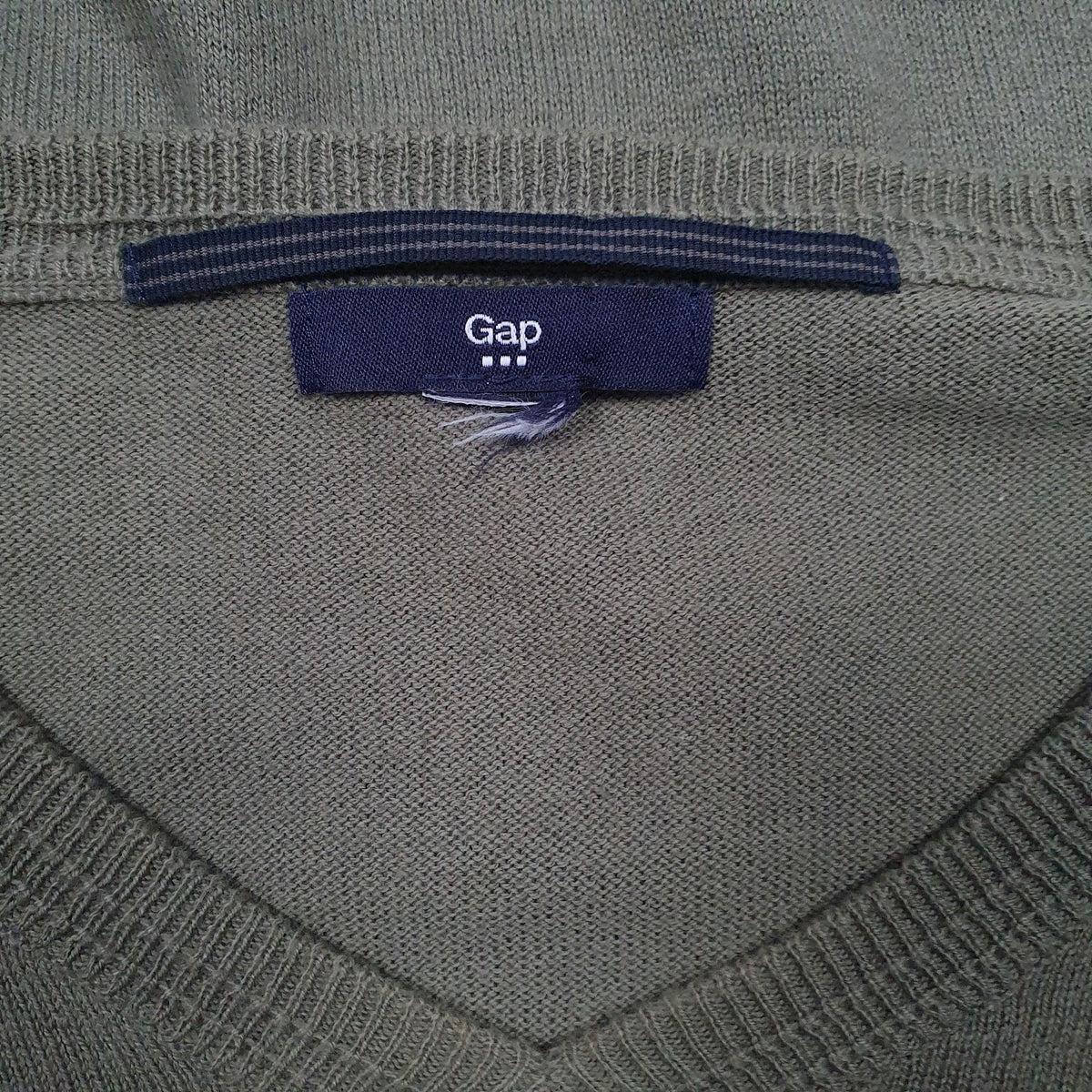 Mens Green Gap  V Neck Jumper