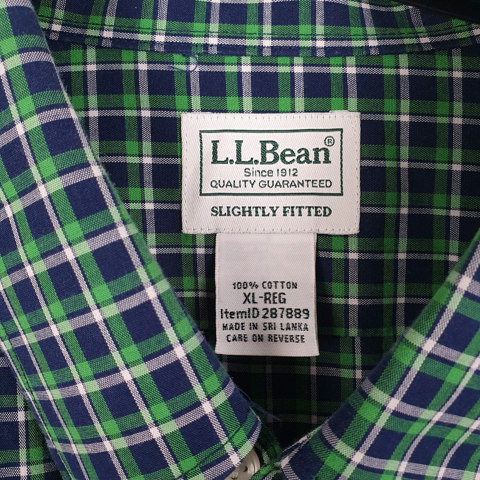 Mens Green L.L.Bean   Shirt