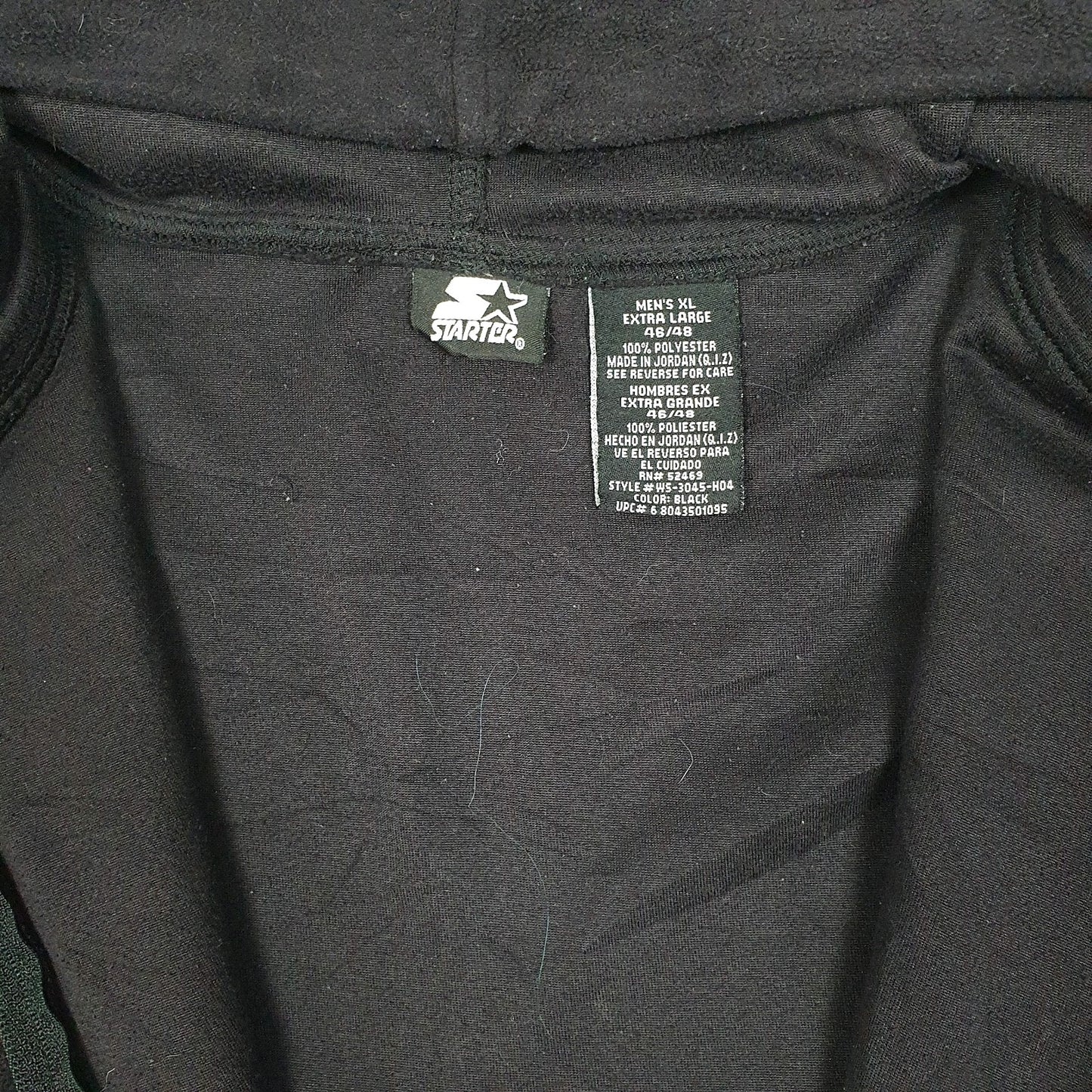 Mens Black Starter Hoodie Full Zip Jumper