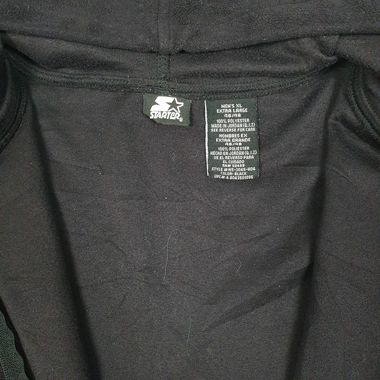 Mens Black Starter Hoodie Full Zip Jumper