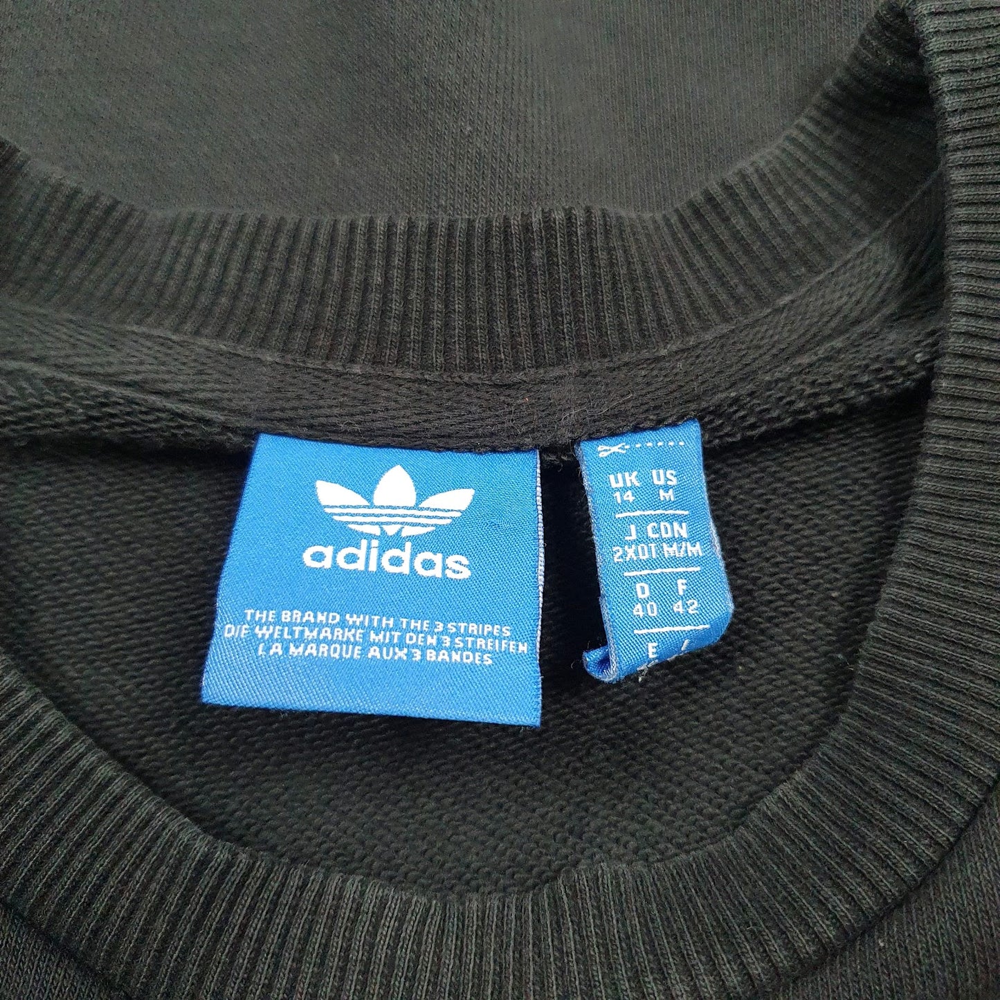 Womens Black Adidas Spellout Crewneck Jumper