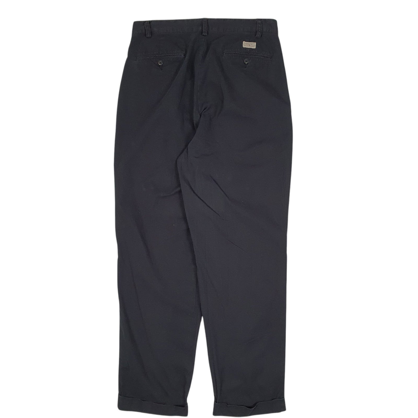 Mens Black Polo Ralph Lauren Hammond Pant Double Pleated  Trousers