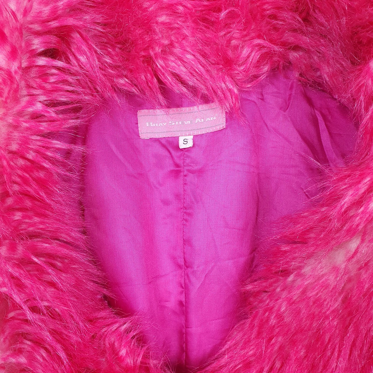 Womens Pink Bray Steve Alan Fluffy Faux Fur  Coat