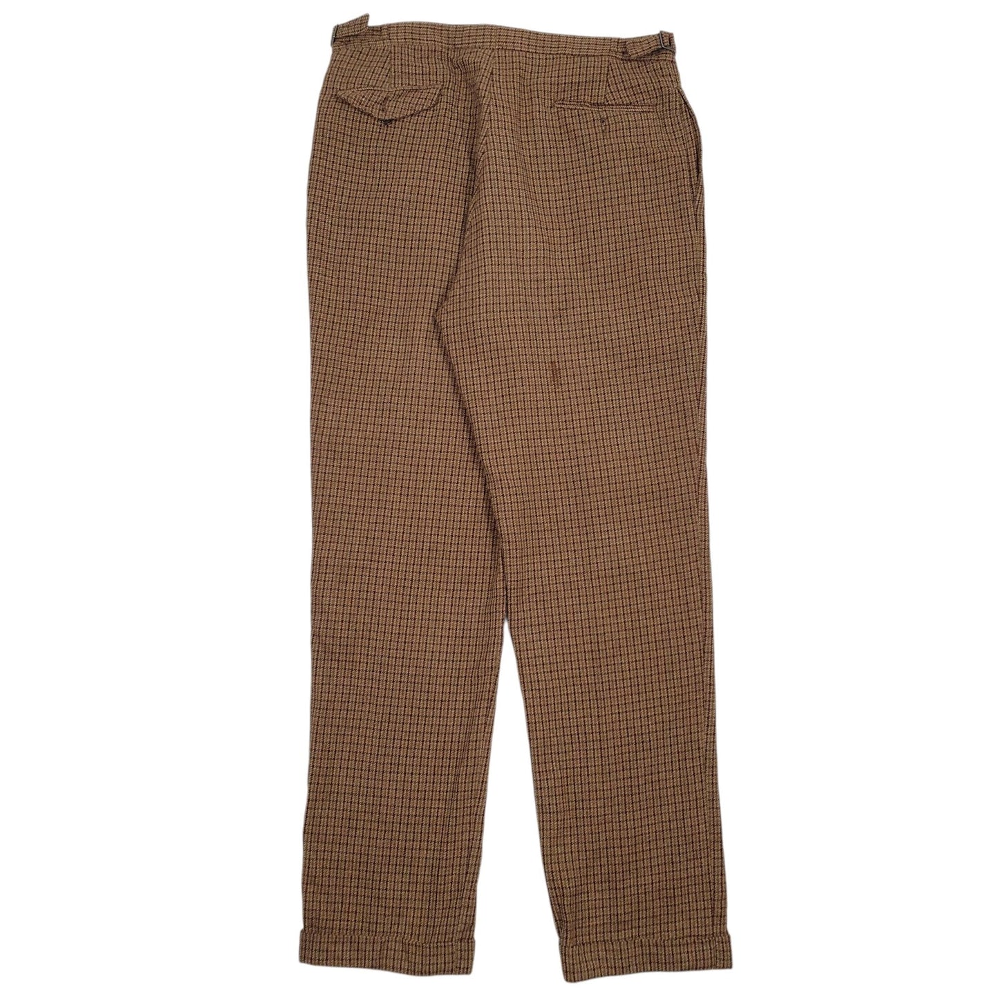 Mens Brown Polo Ralph Lauren Vintage 90s Made In USA Pleated  Trousers