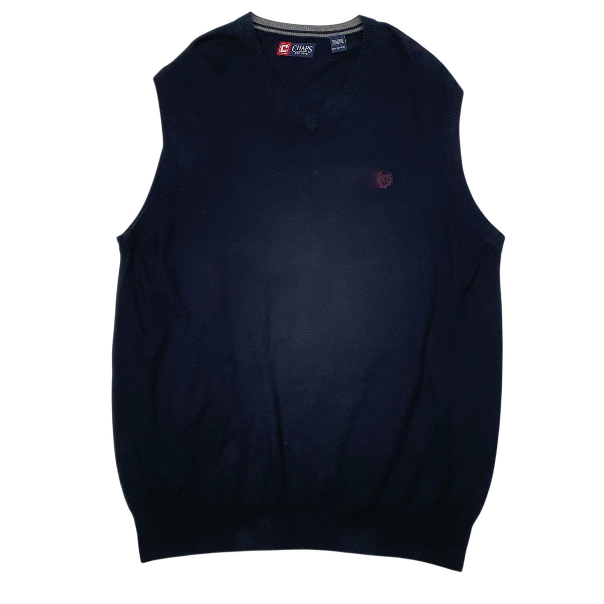 Mens Black Chaps  Vest Jumper