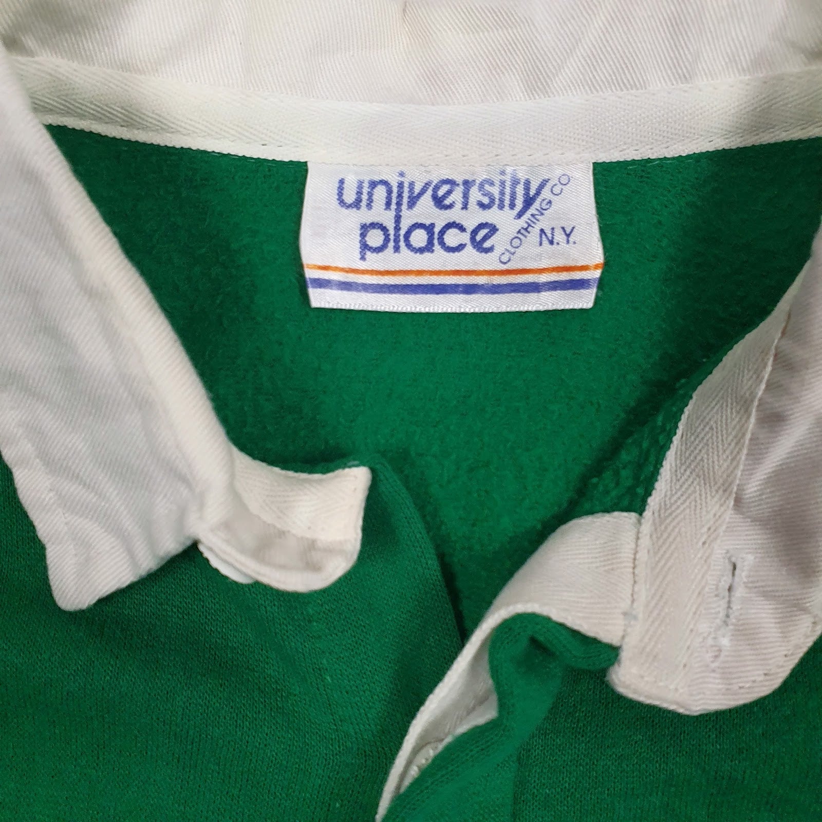 Mens Green University Place Rugby Michigan State Vintage 90s  Polo Shirt