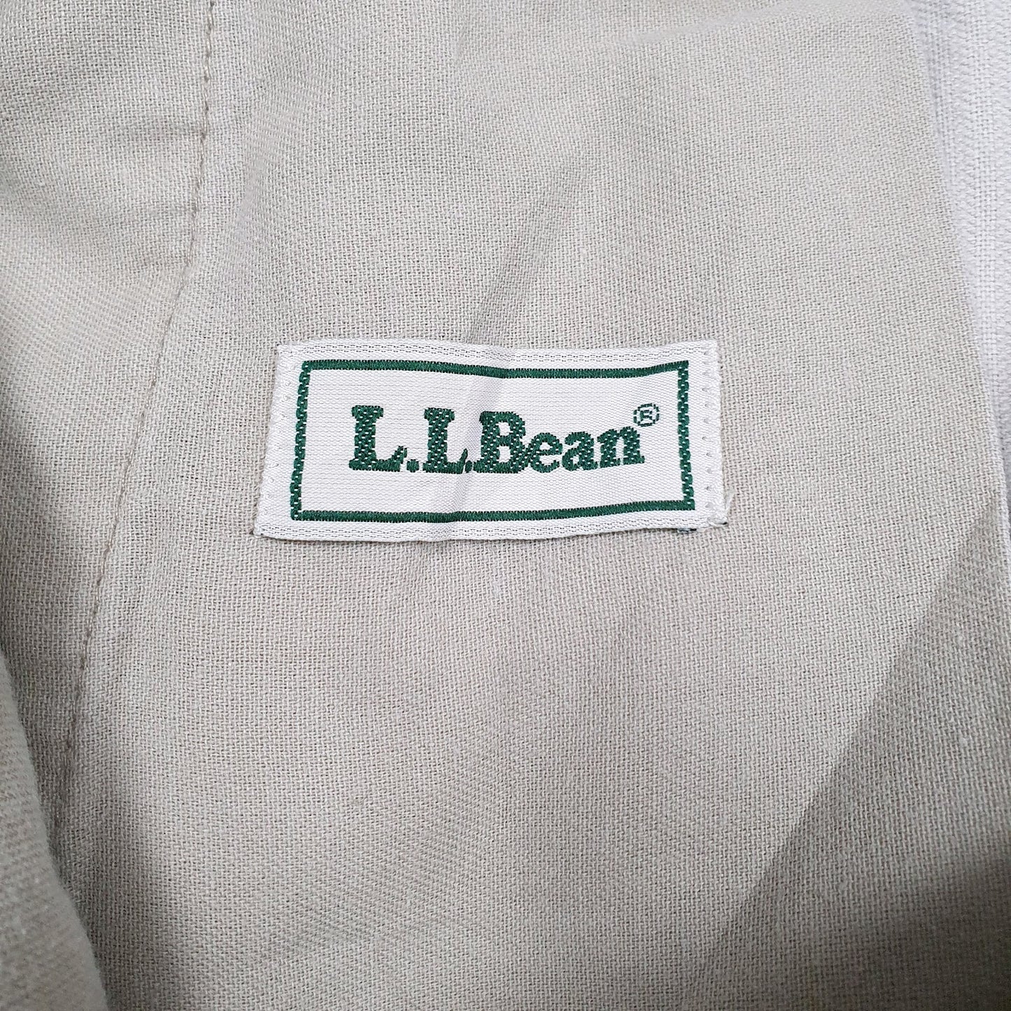 Mens Beige L.L. Bean Pleated  Trousers