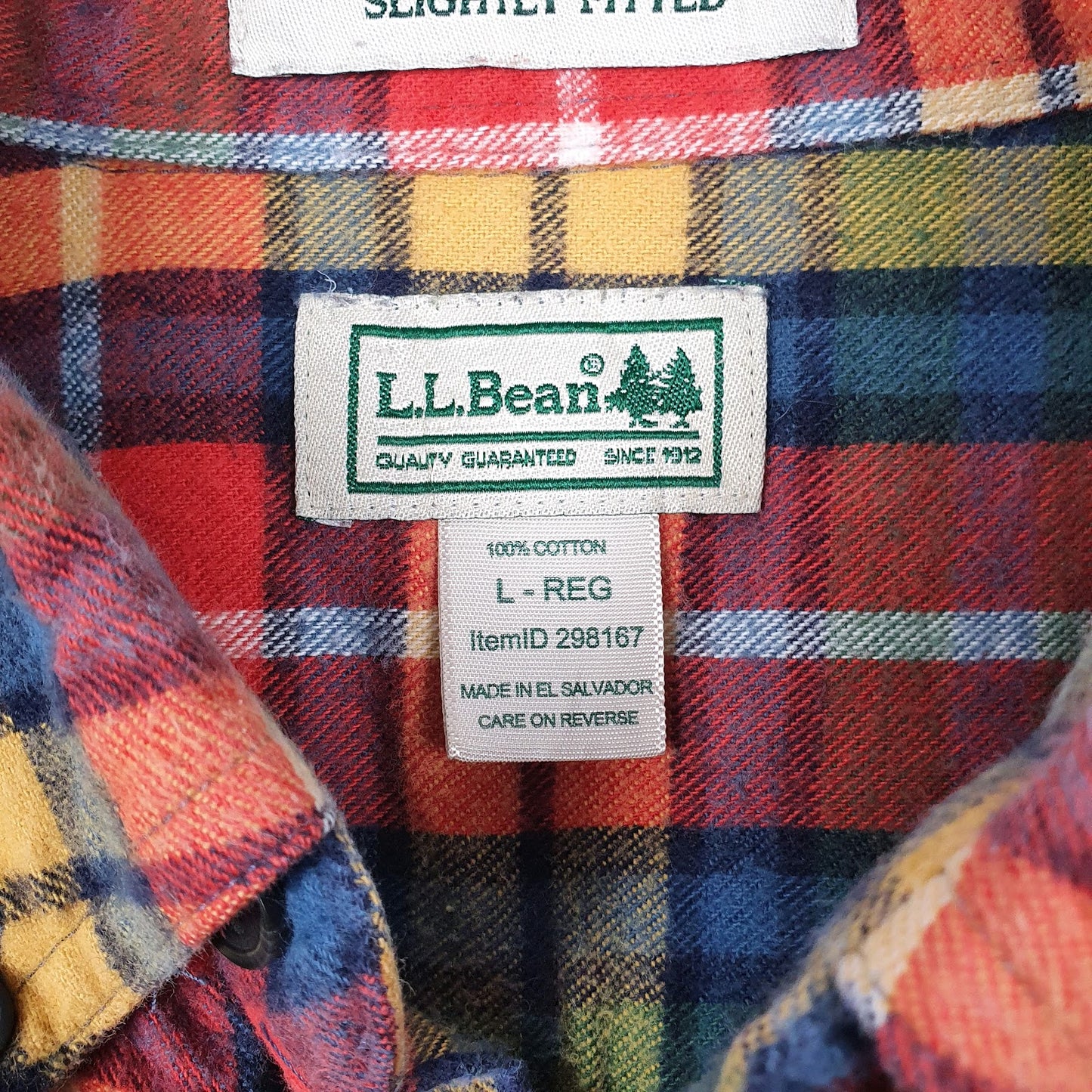 Mens Red L.L.Bean Flannel  Shirt