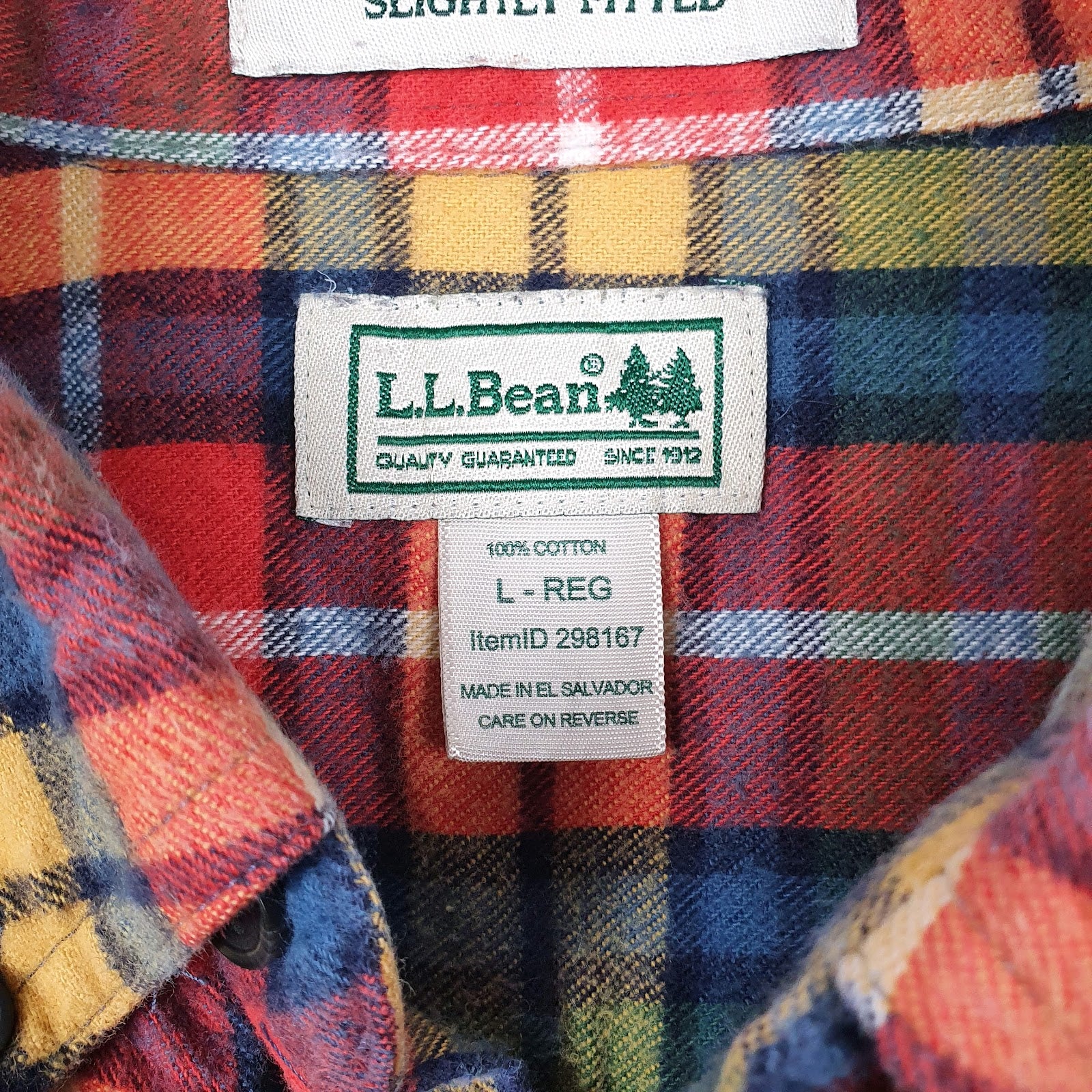 Mens Red L.L.Bean Flannel  Shirt