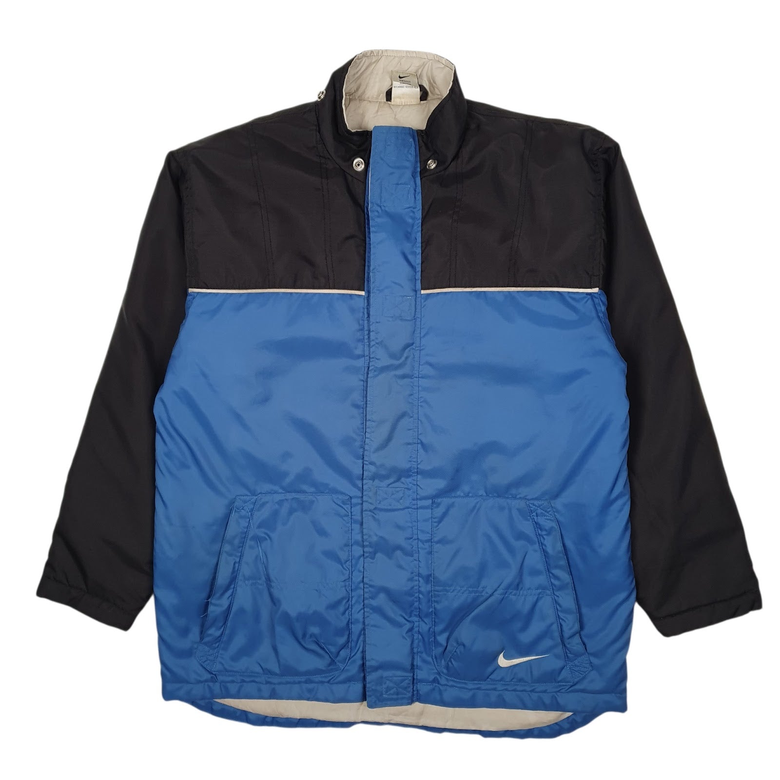 Mens Blue Nike Vintage 90s Hoodie Coat