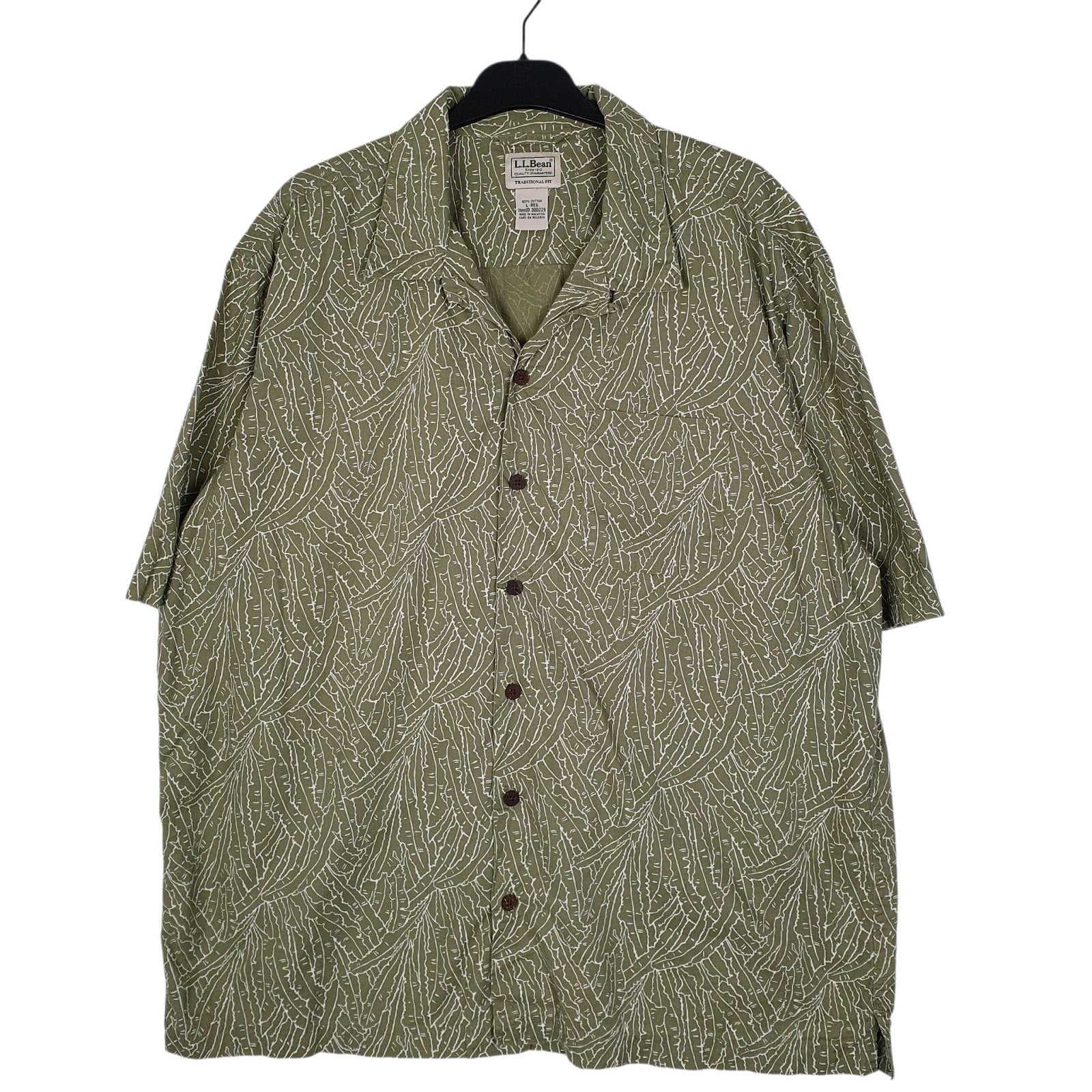 Mens Green L.L.Bean  Short Sleeve Shirt