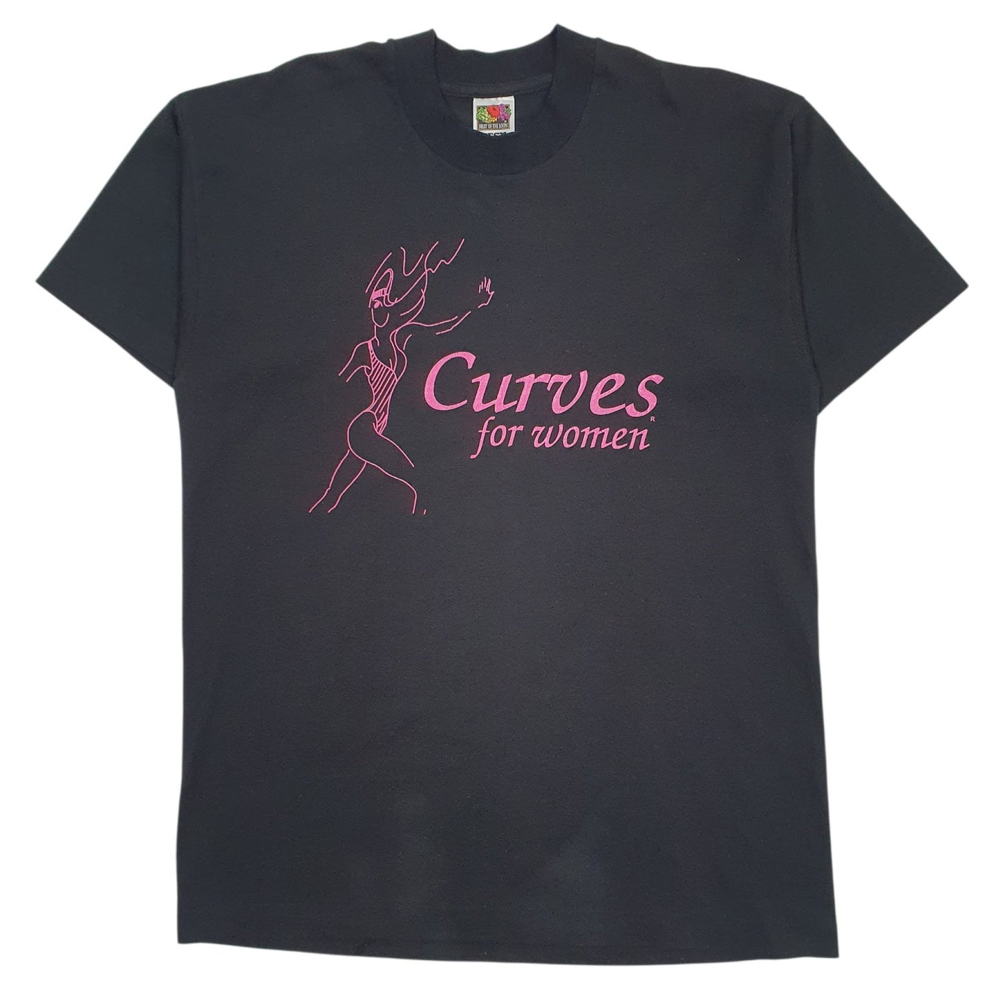 Womens Black Fruit Of The Loom  Short Sleeve T Shirt