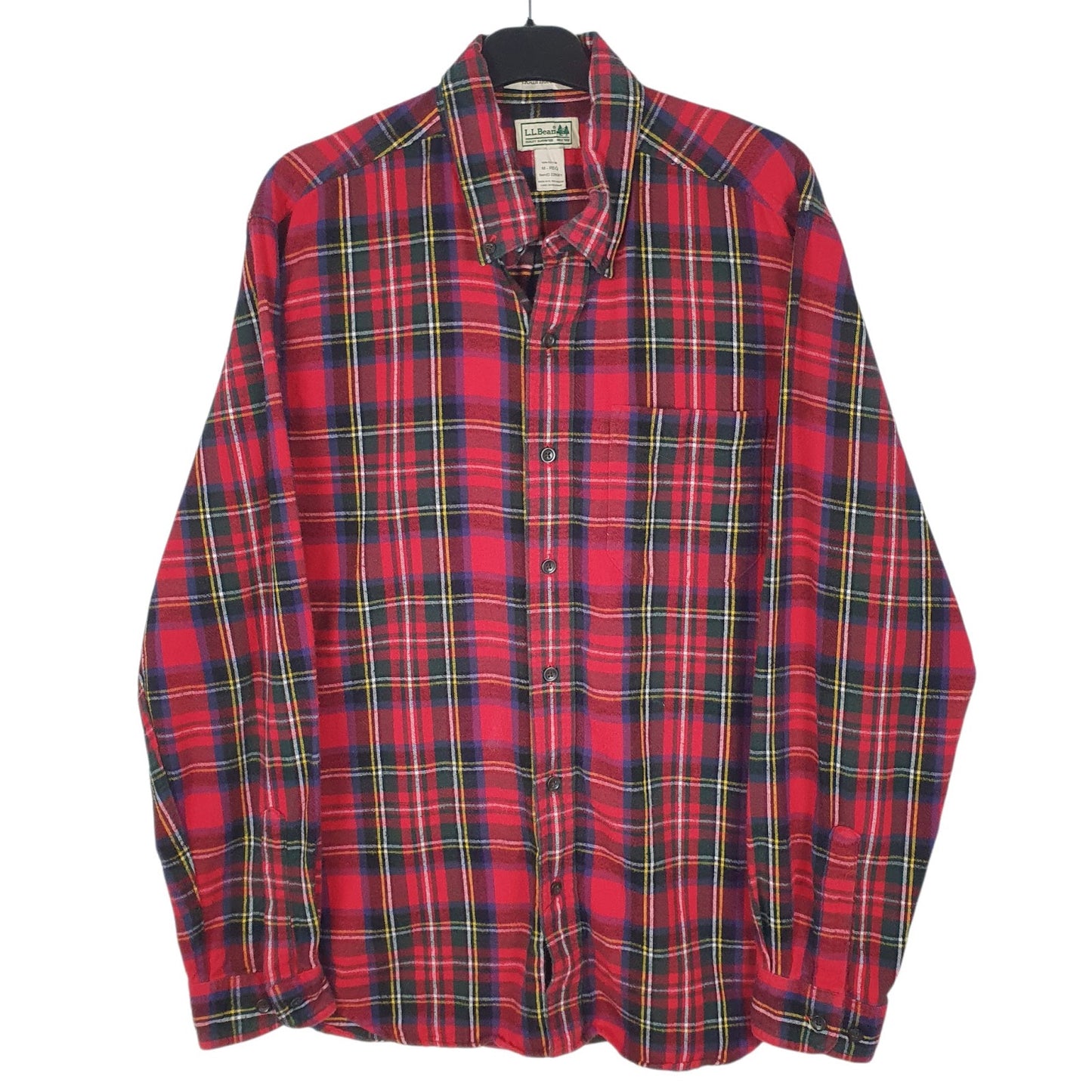 Mens Red L.L.Bean Flannel Long Sleeve Shirt