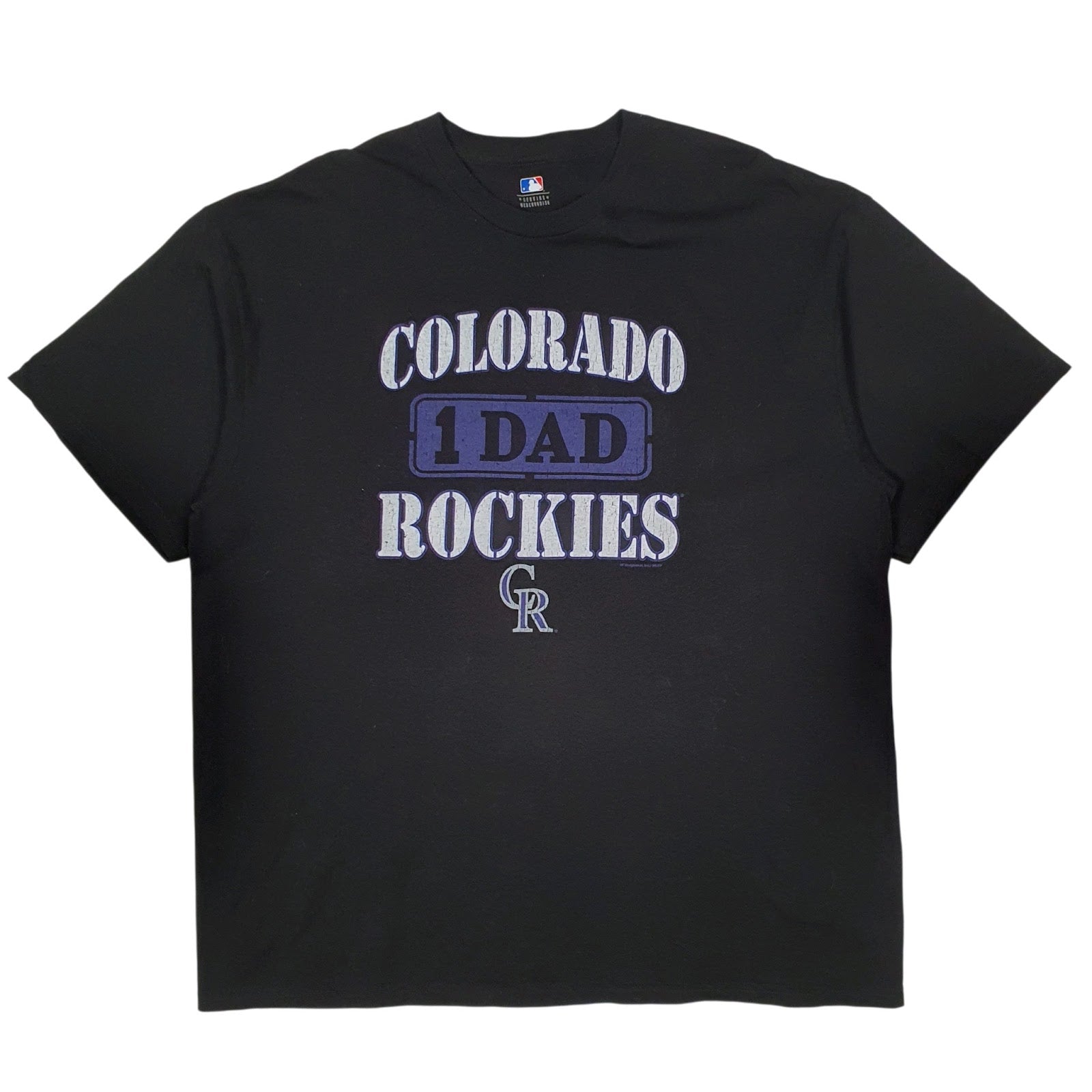 Mens Black MLB Colorado Rockies Baseball Short Sleeve T Shirt