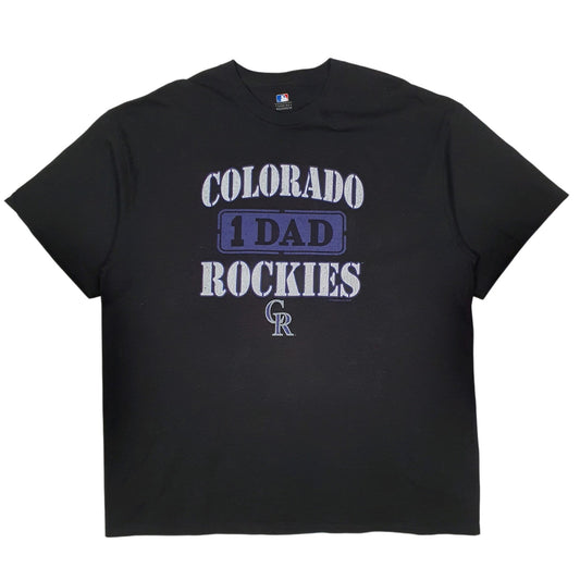Mens Black MLB Colorado Rockies Baseball Short Sleeve T Shirt