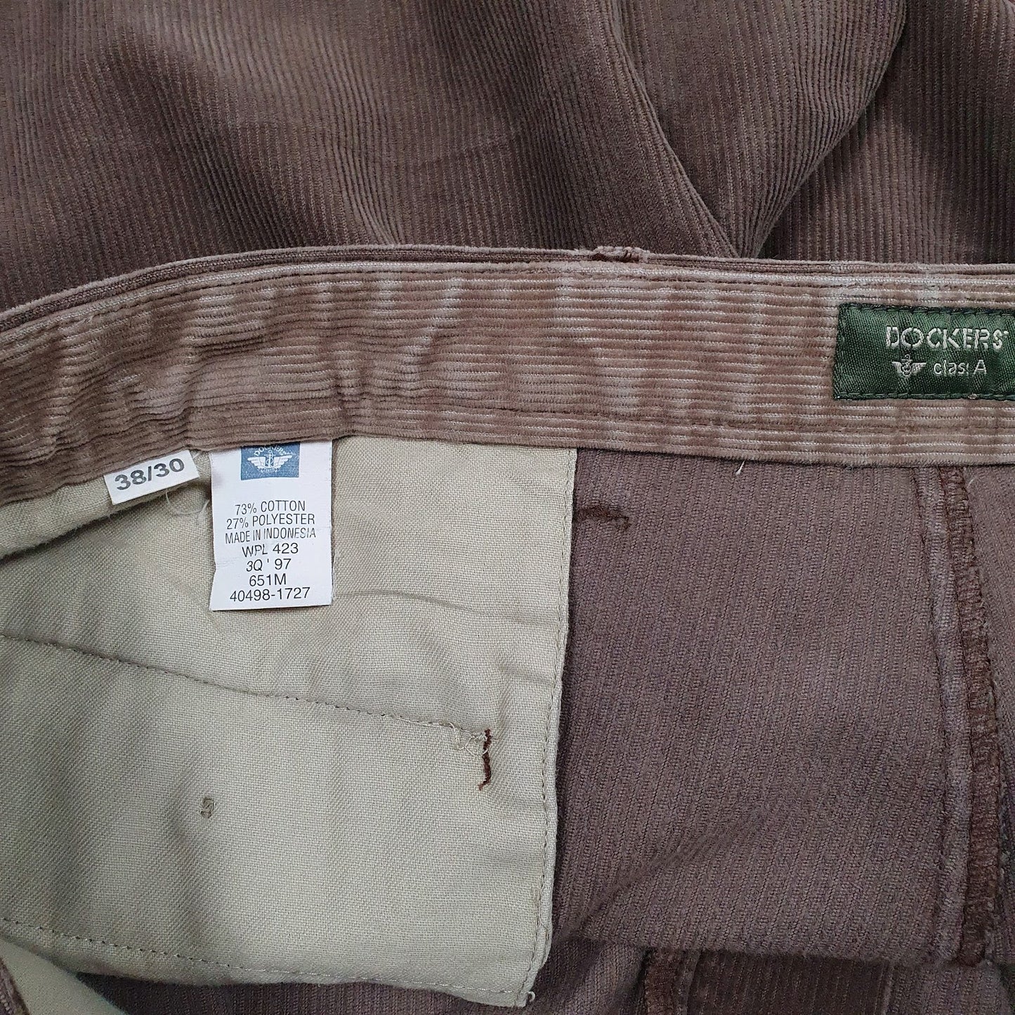 Mens Brown Dockers Pleated  Trousers