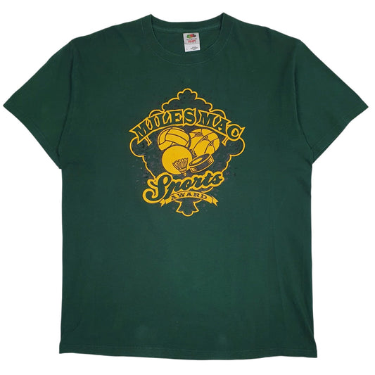 Mens Green Fruit Of The Loom Miles Mac Sports Short Sleeve T Shirt