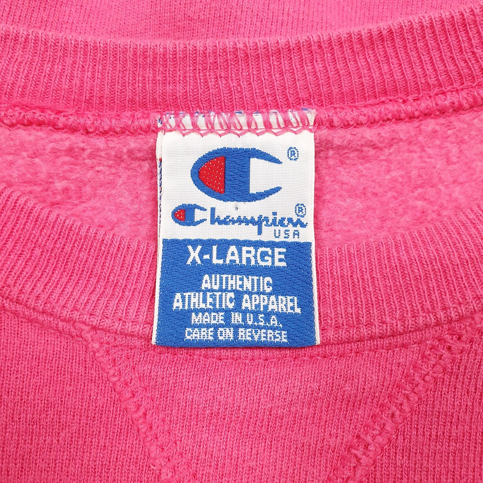 Womens Pink Champion Vintage 90s Made In USA Crewneck Jumper