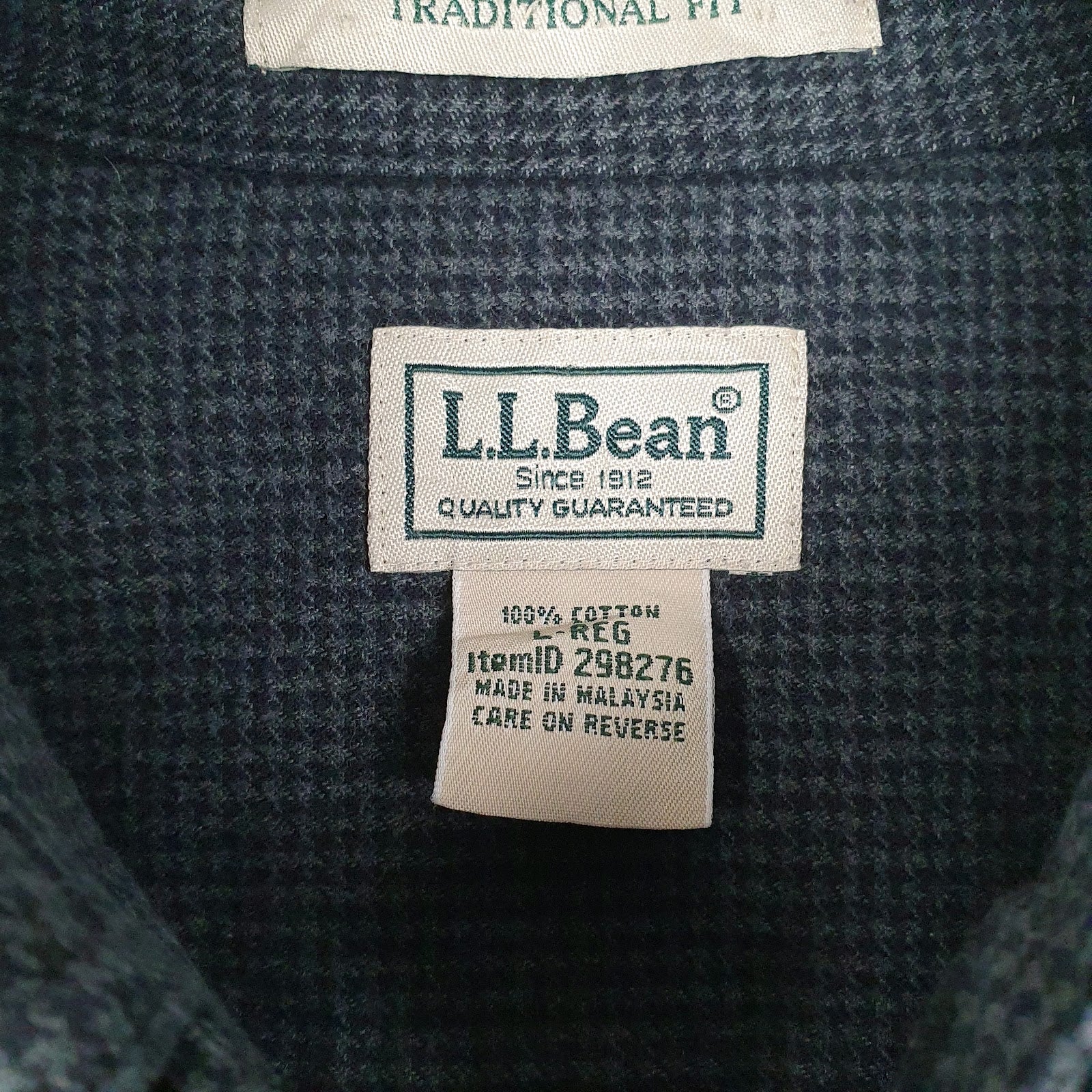 Mens Grey L.L.Bean Flannel  Shirt