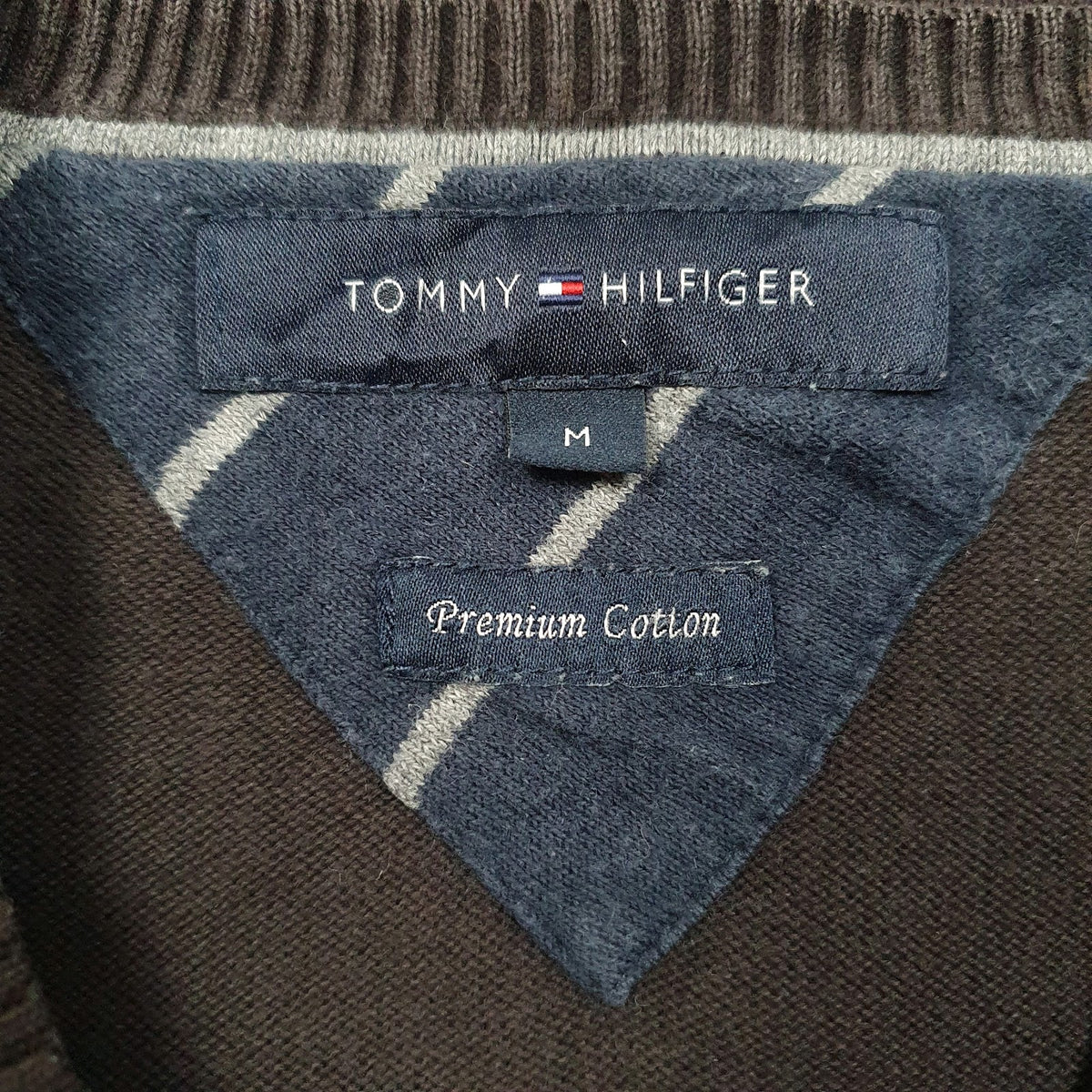 Mens Grey Tommy Hilfiger  V Neck Jumper