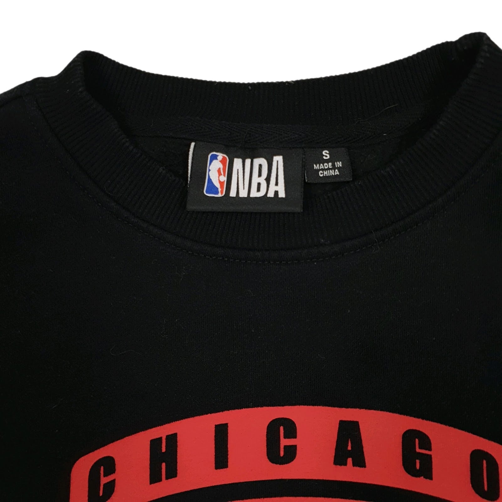 Mens Black NBA Chicago Bulls Basketball Crewneck Jumper