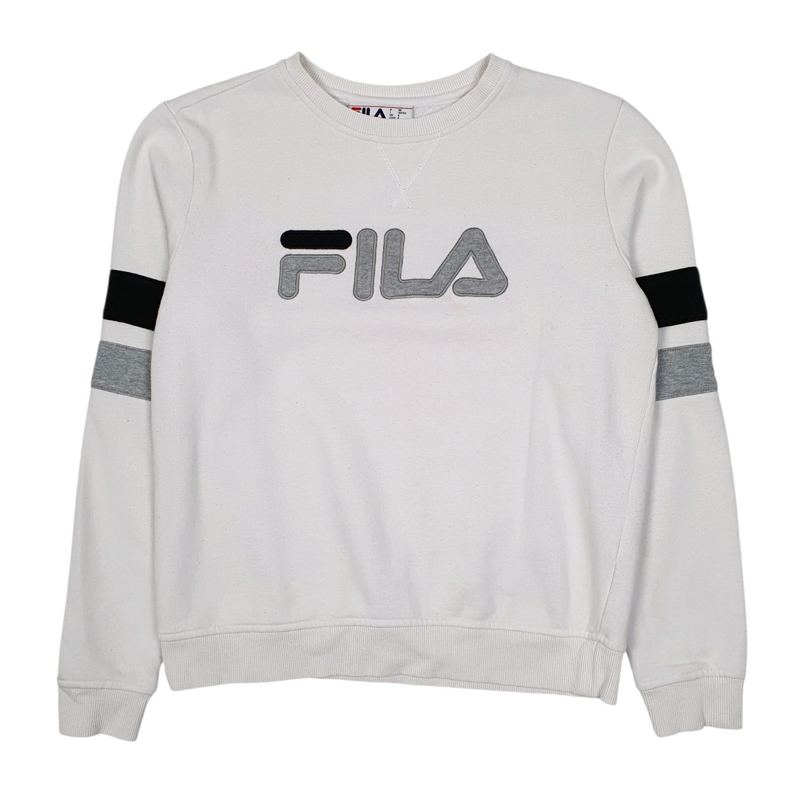 Womens White Fila  Crewneck Jumper