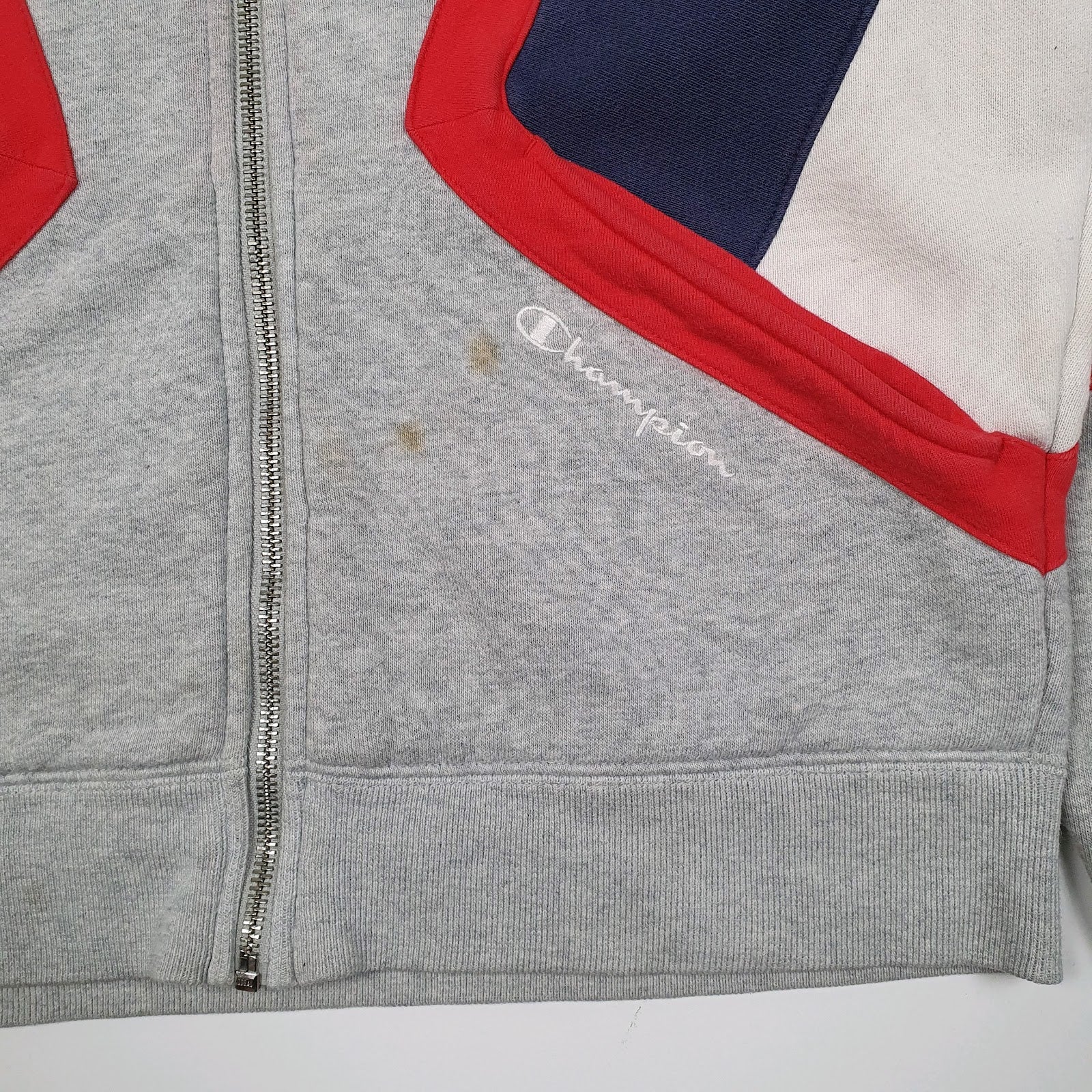 Womens Grey Champion Hoodie Reverse Weave Full Zip Jumper