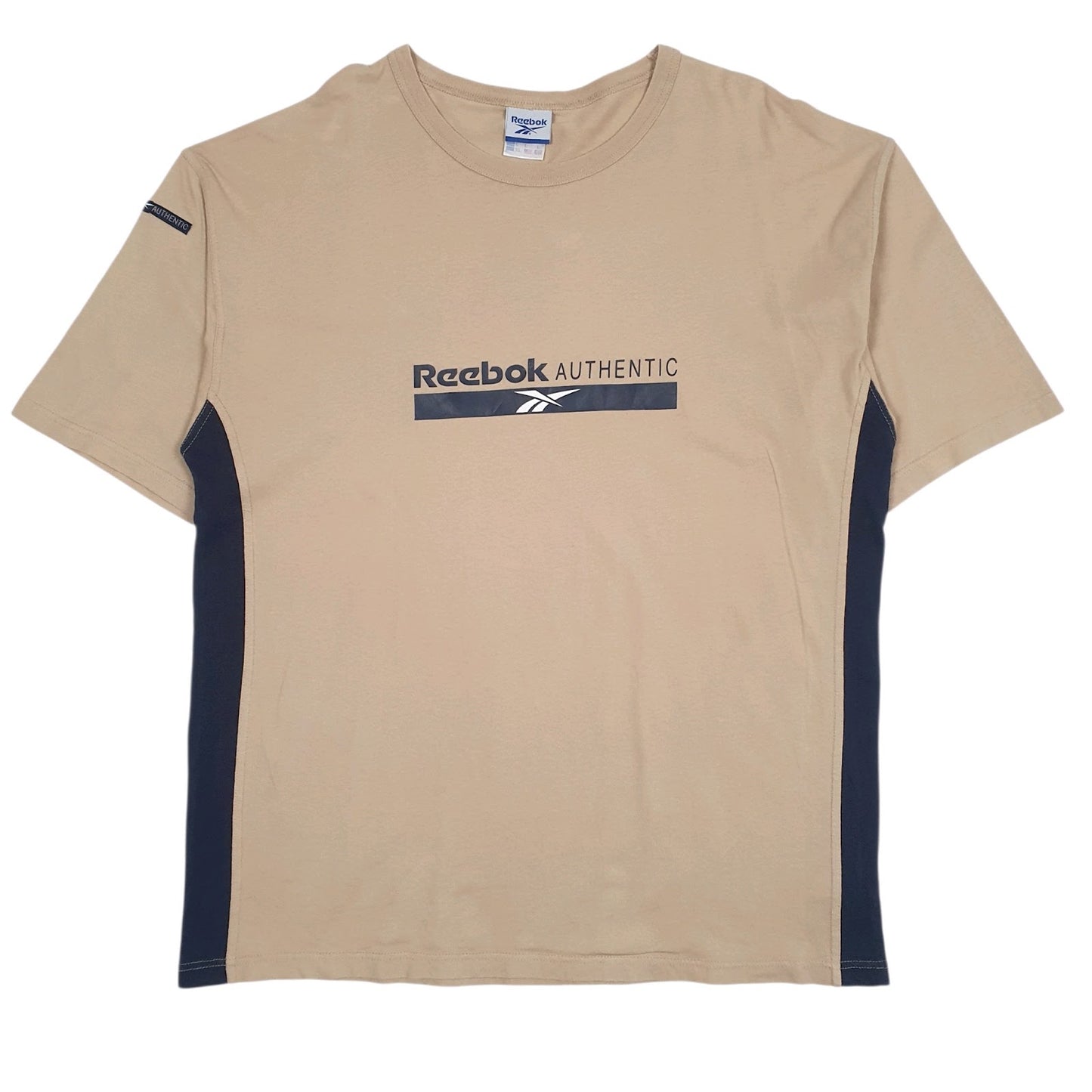 Mens Brown Reebok Spellout Short Sleeve T Shirt