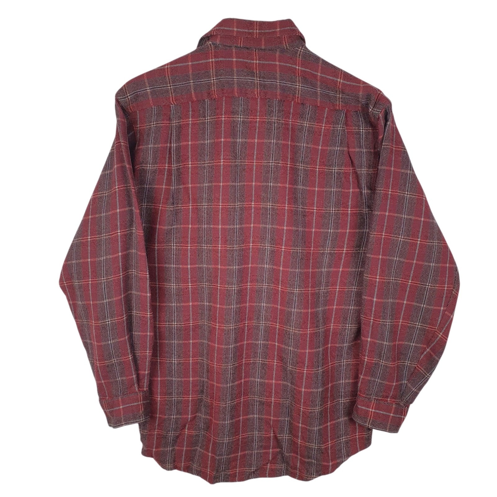 Mens Red Sun Circle Vintage Flannel  Shirt
