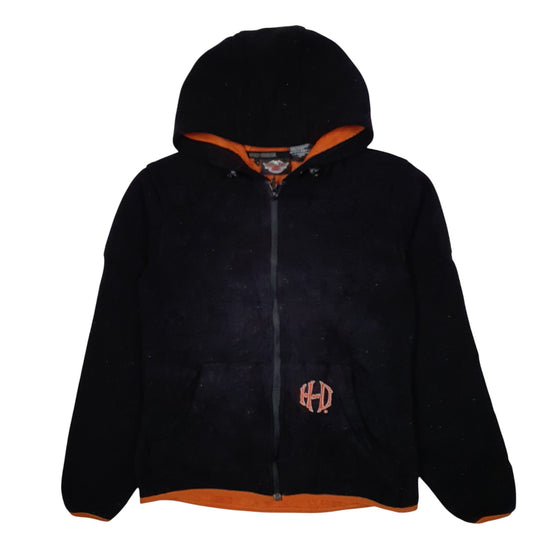 Womens Black Harley Davidson Hoodie Full Zip Jumper